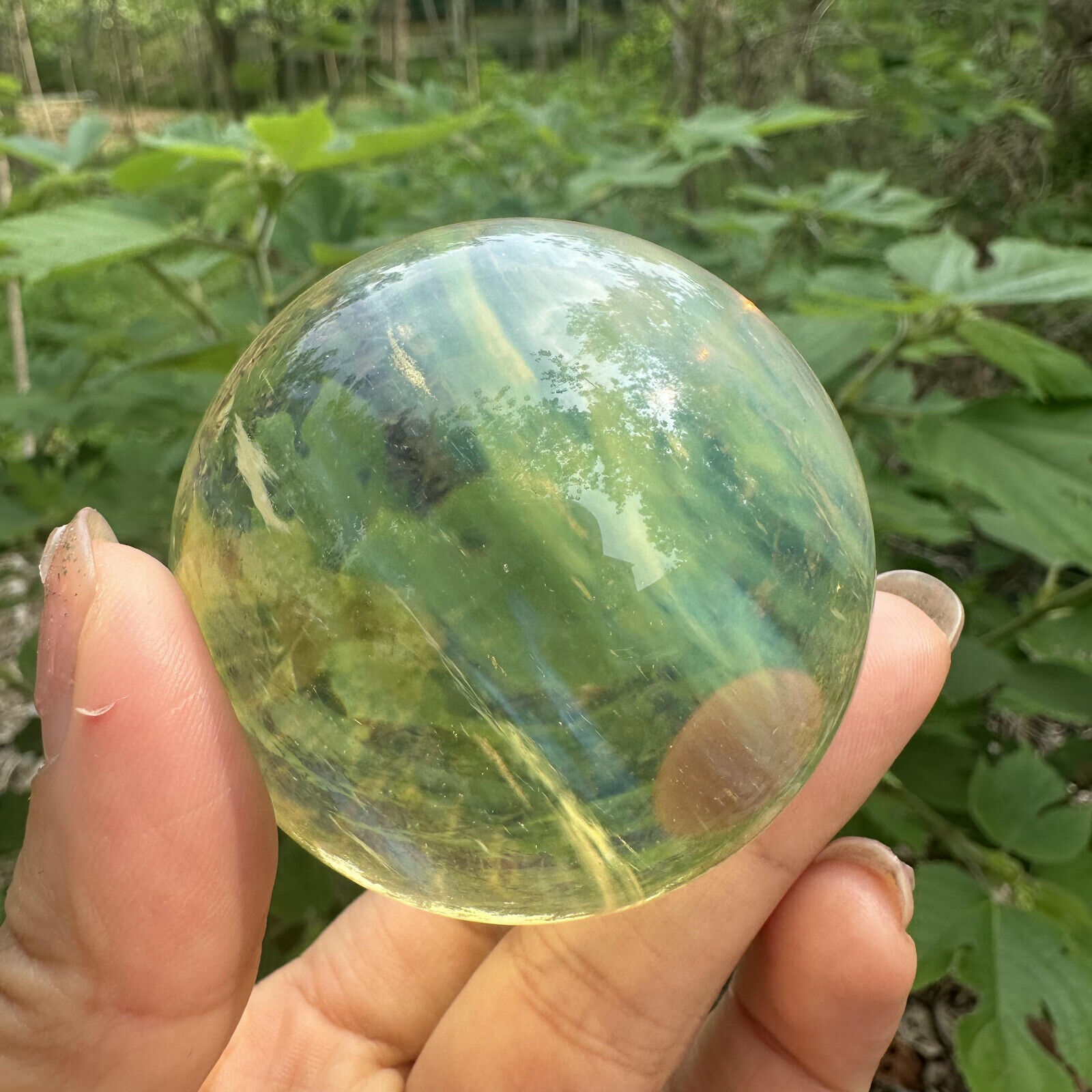 1pc yellow smelting quartz sphere crystal polished ball decor gift random 50mm+