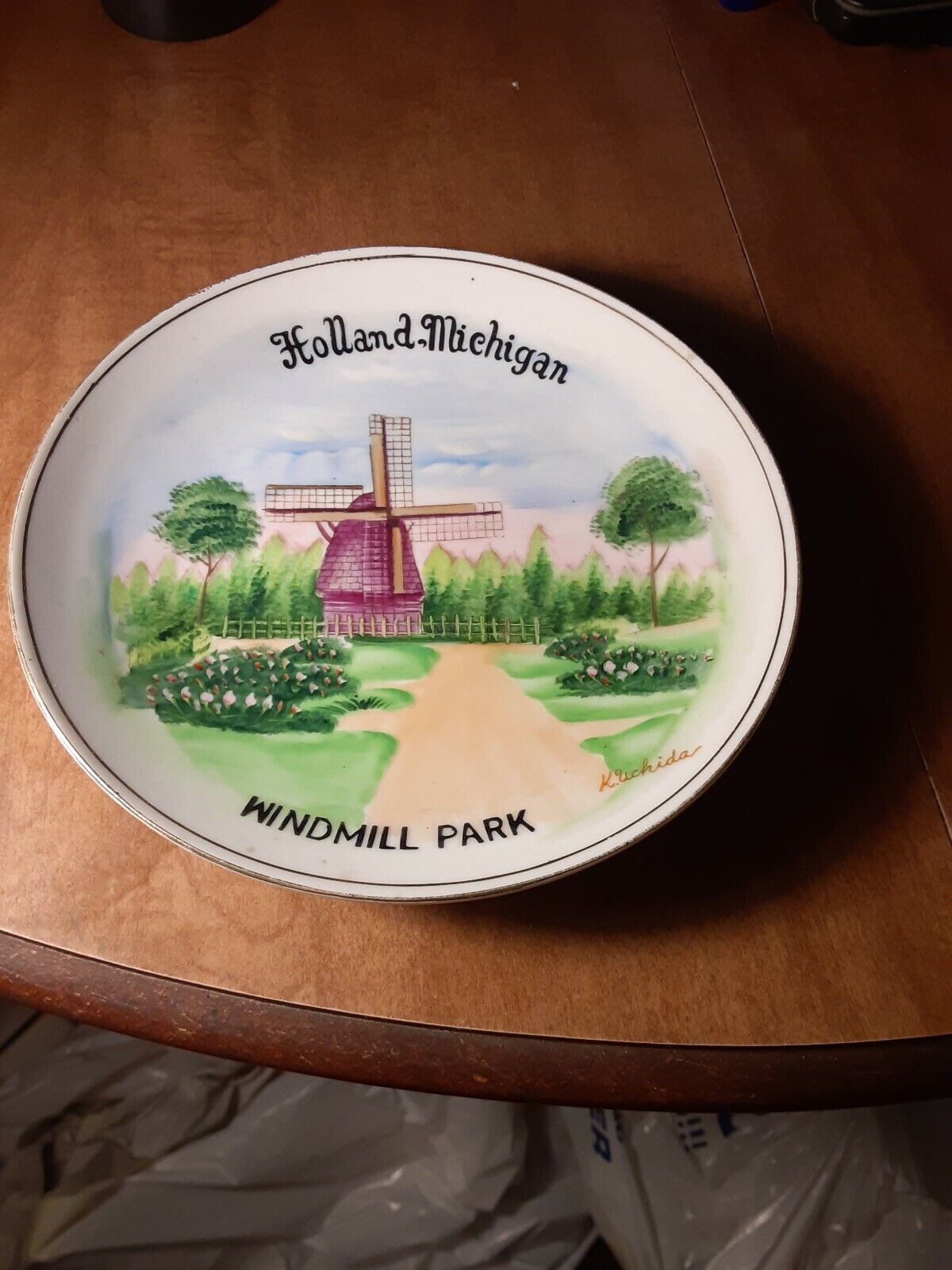 Vintage Holland Michigan Windmill Park Souvenir Plate 7 Inches