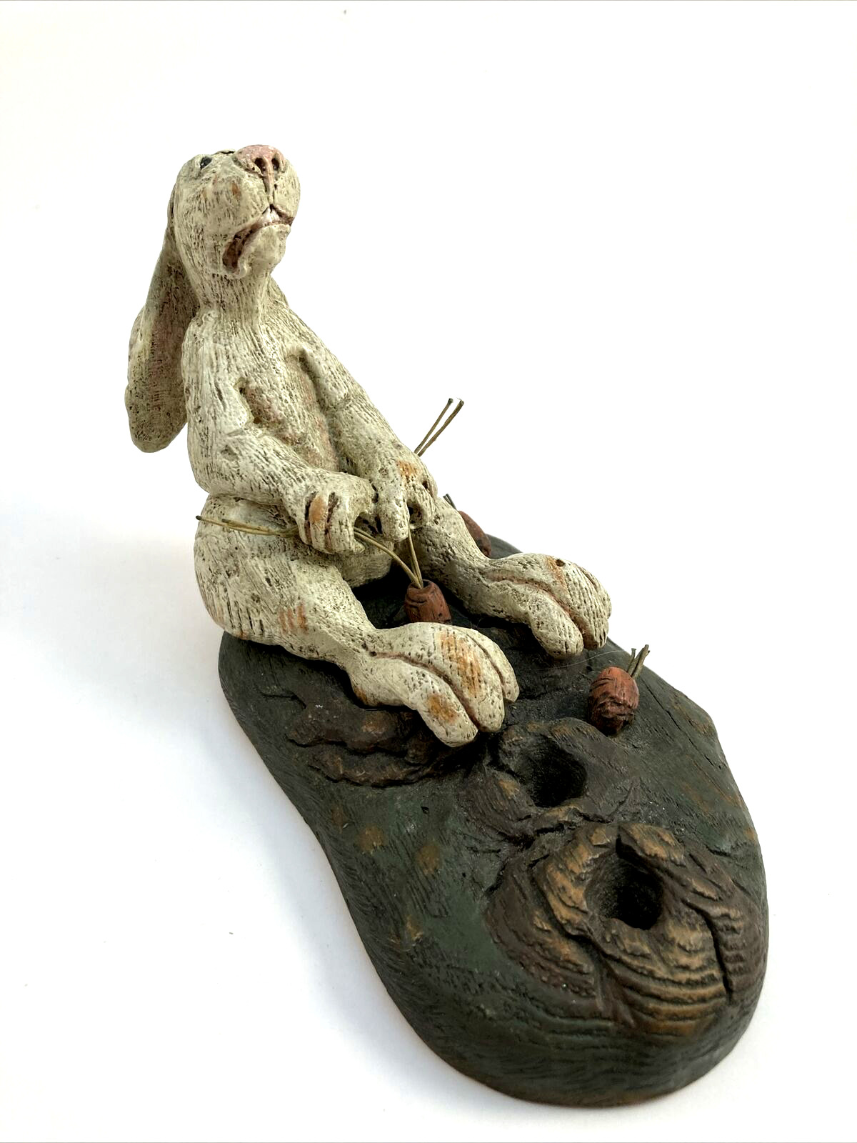 American Chestnut Rabbit Carrot Folk Art Junior Achievement Am1008 Figurine 1998