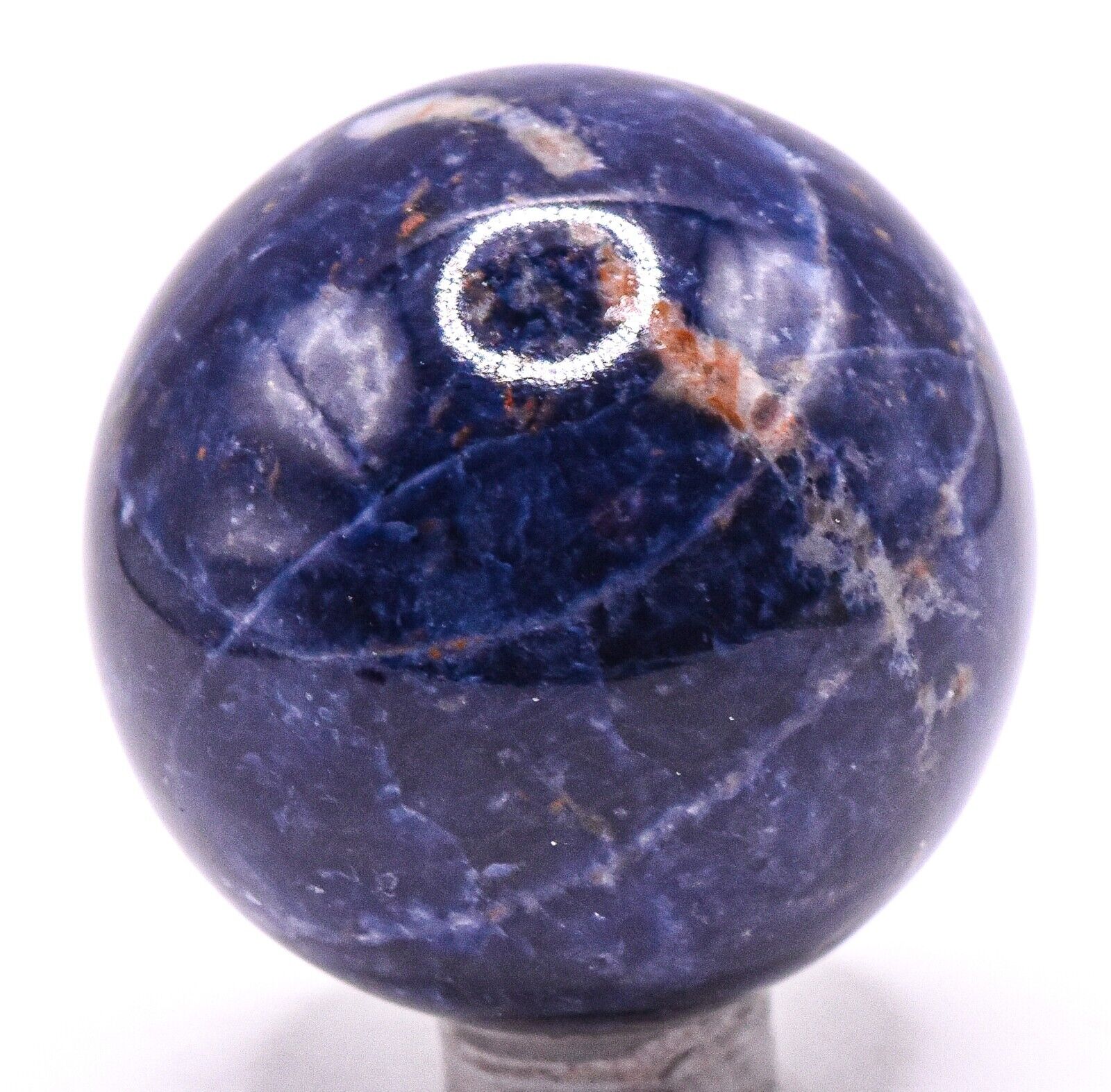 46mm Deep Blue Sodalite w/ Inlcusions Sphere Polished Gemstone Mineral S. Africa