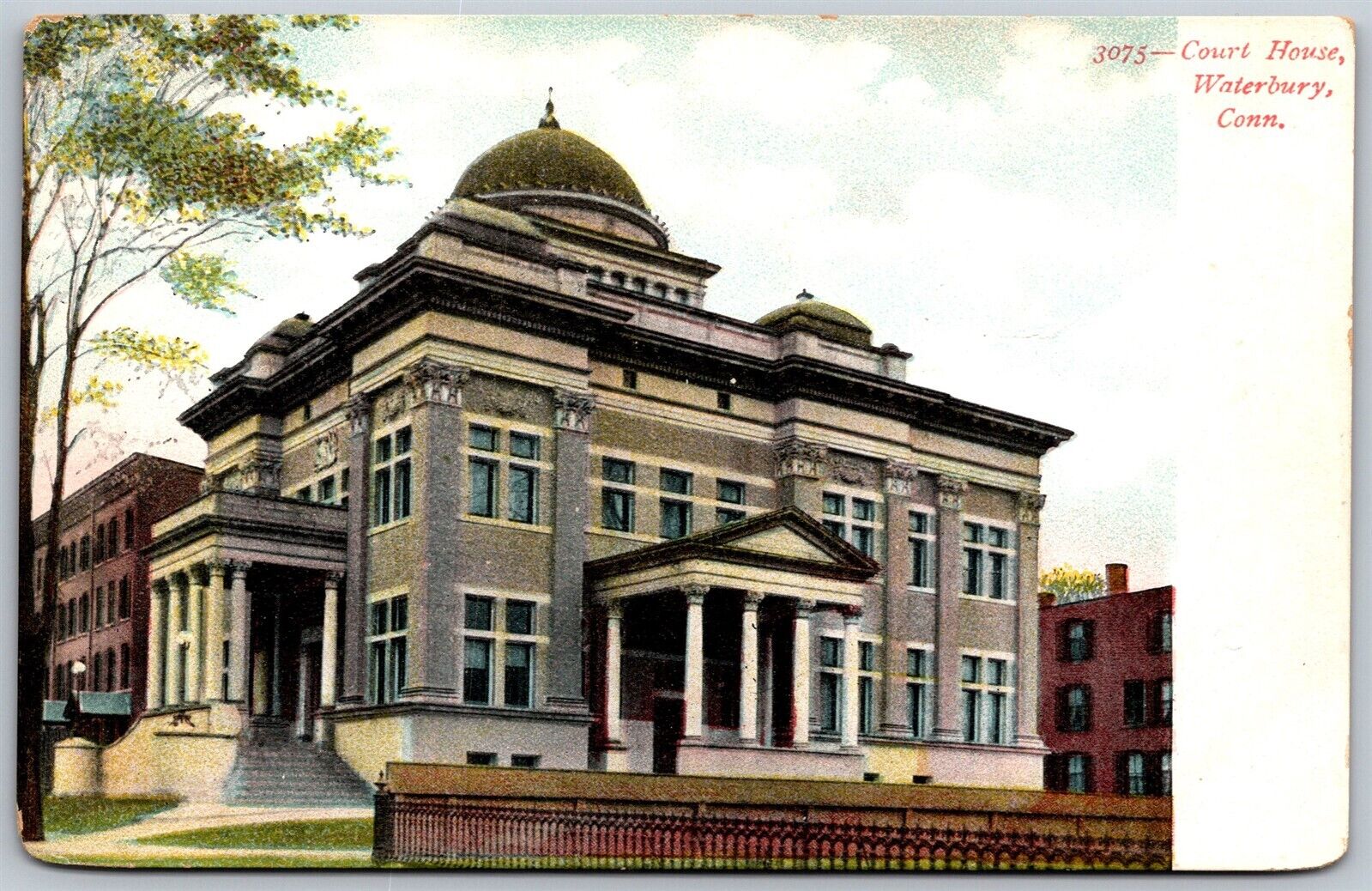 Vtg Waterbury Connecticut CT Court House 1900s View Old Postcard