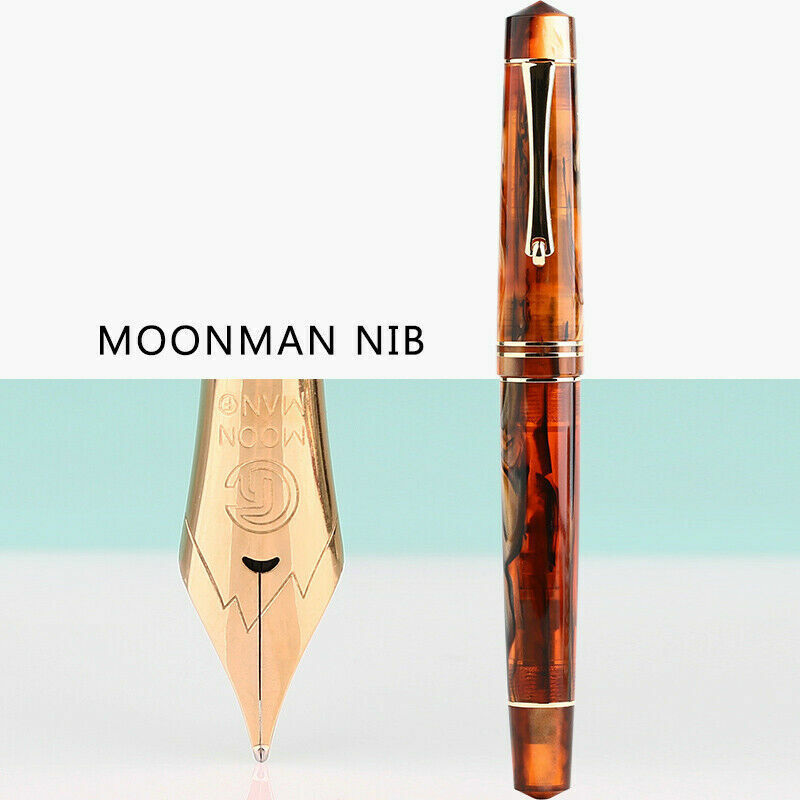 MAJOHN M800 Luxury Amber Acrylic Fountain Pen BOCK/MAJOHN 0.5mm Fine Nib Ink Pen