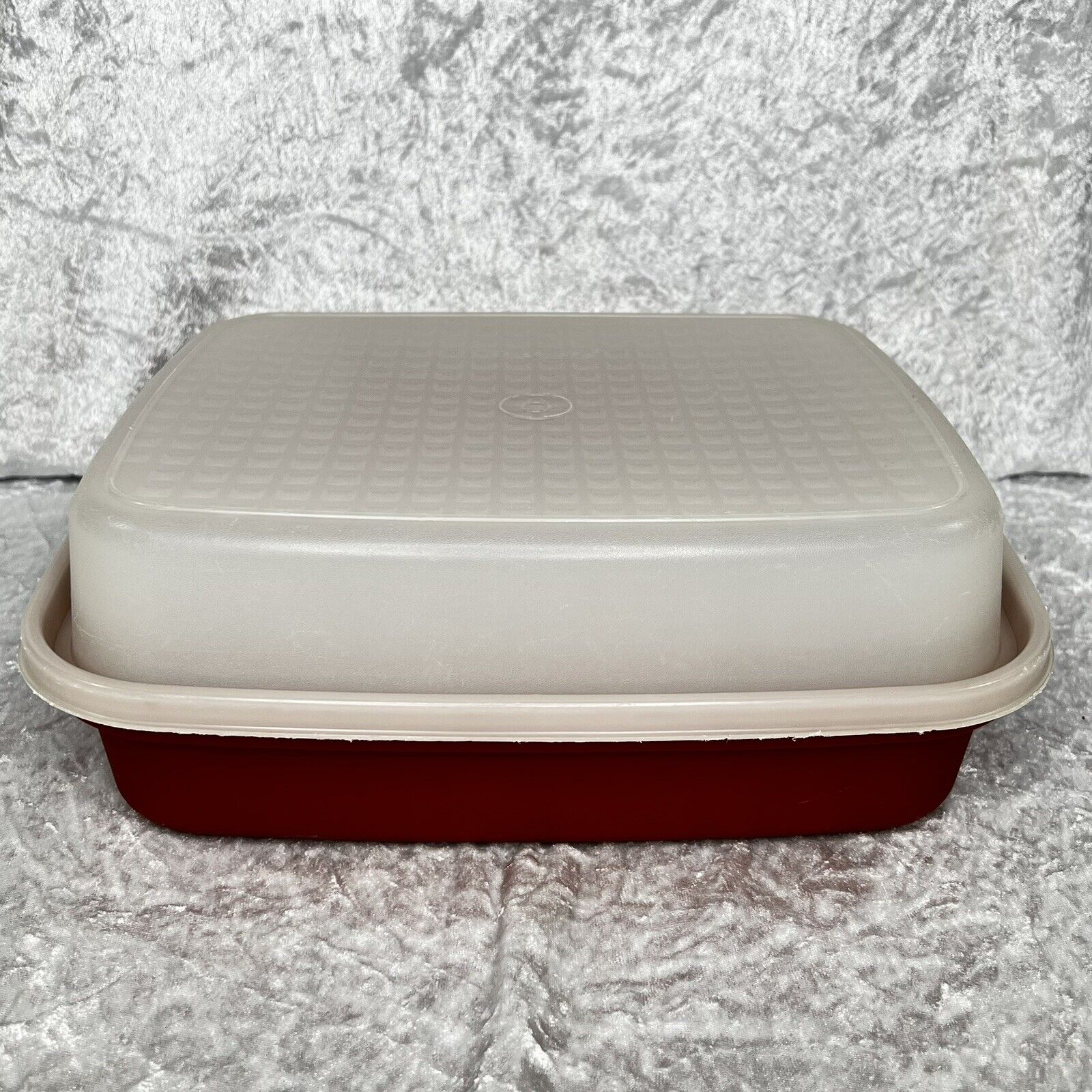 Vintage Tupperware Large Meat Marinade Container 2 Piece Paprika #1294-2 w/Lid