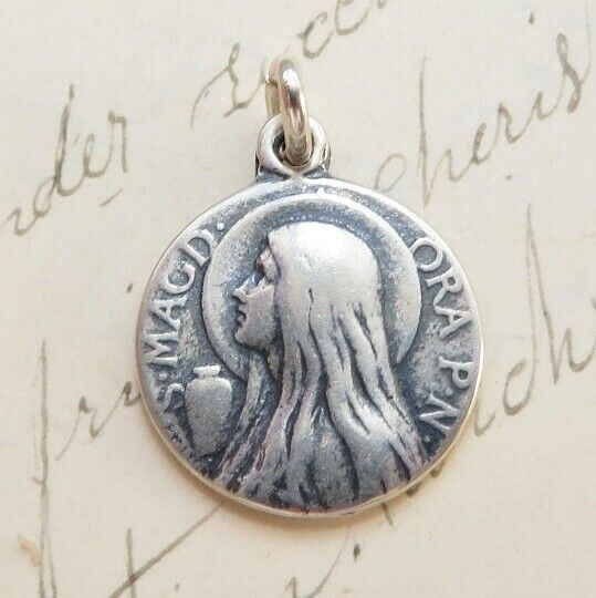 St Mary Magdalen Medal - Sterling Silver Antique Replica