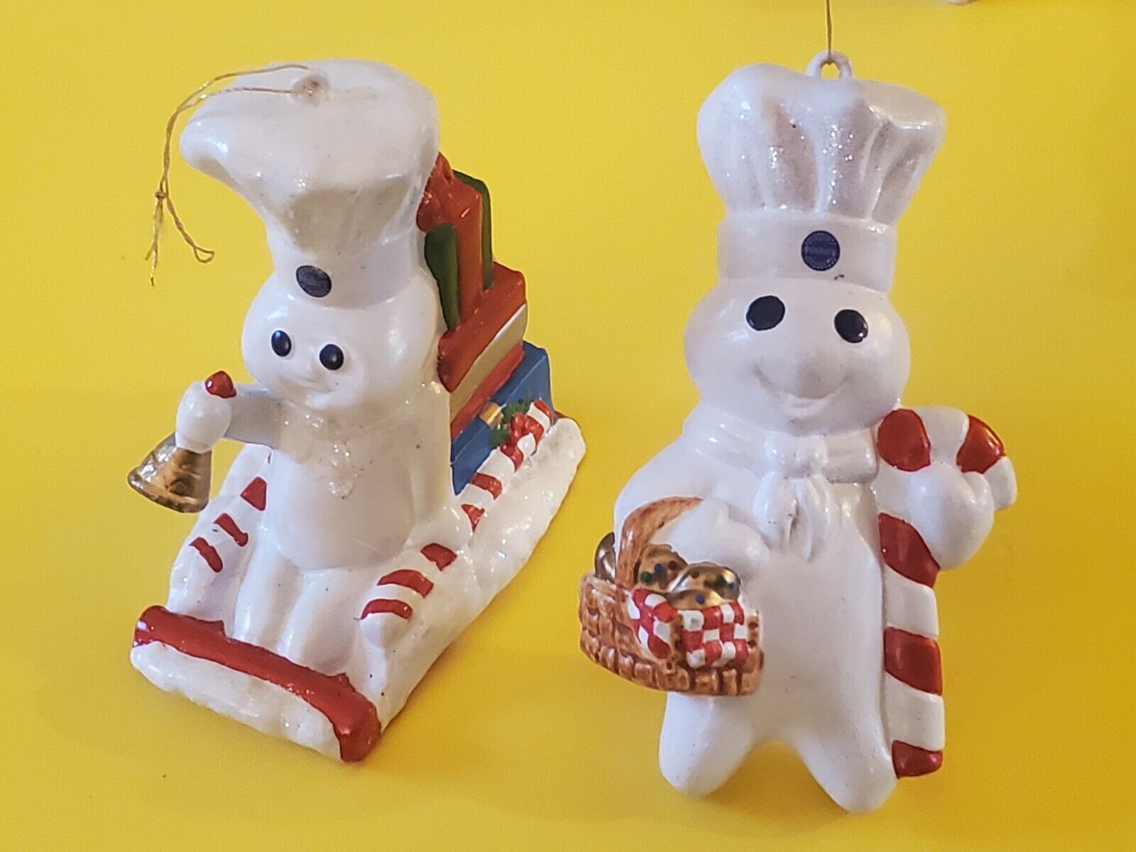 Lot Of Two, 2001 & 2003 Pillsbury Doughboy Collectible Christmas Ornaments