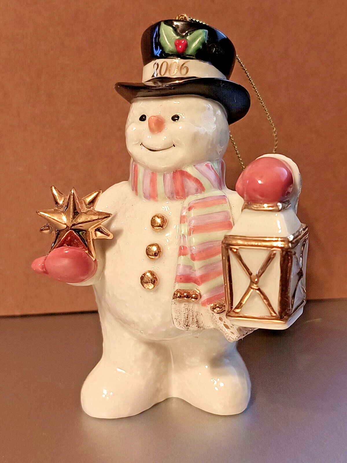2006 Lenox Annual Starlight Snowman Porcelain Christmas Ornament ~ Frosty