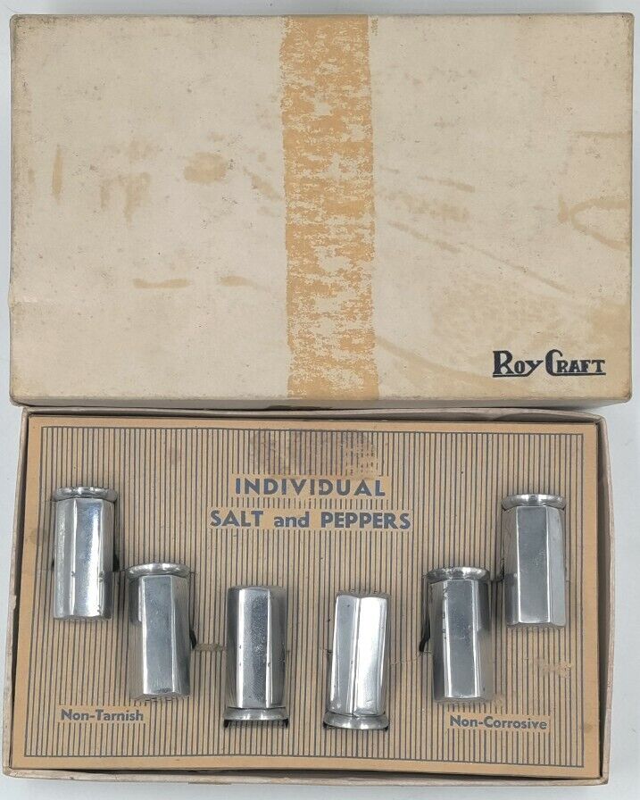 Vintage Roy Craft Individual 3 Pair Salt & Pepper Shakers Non-Tarnish...