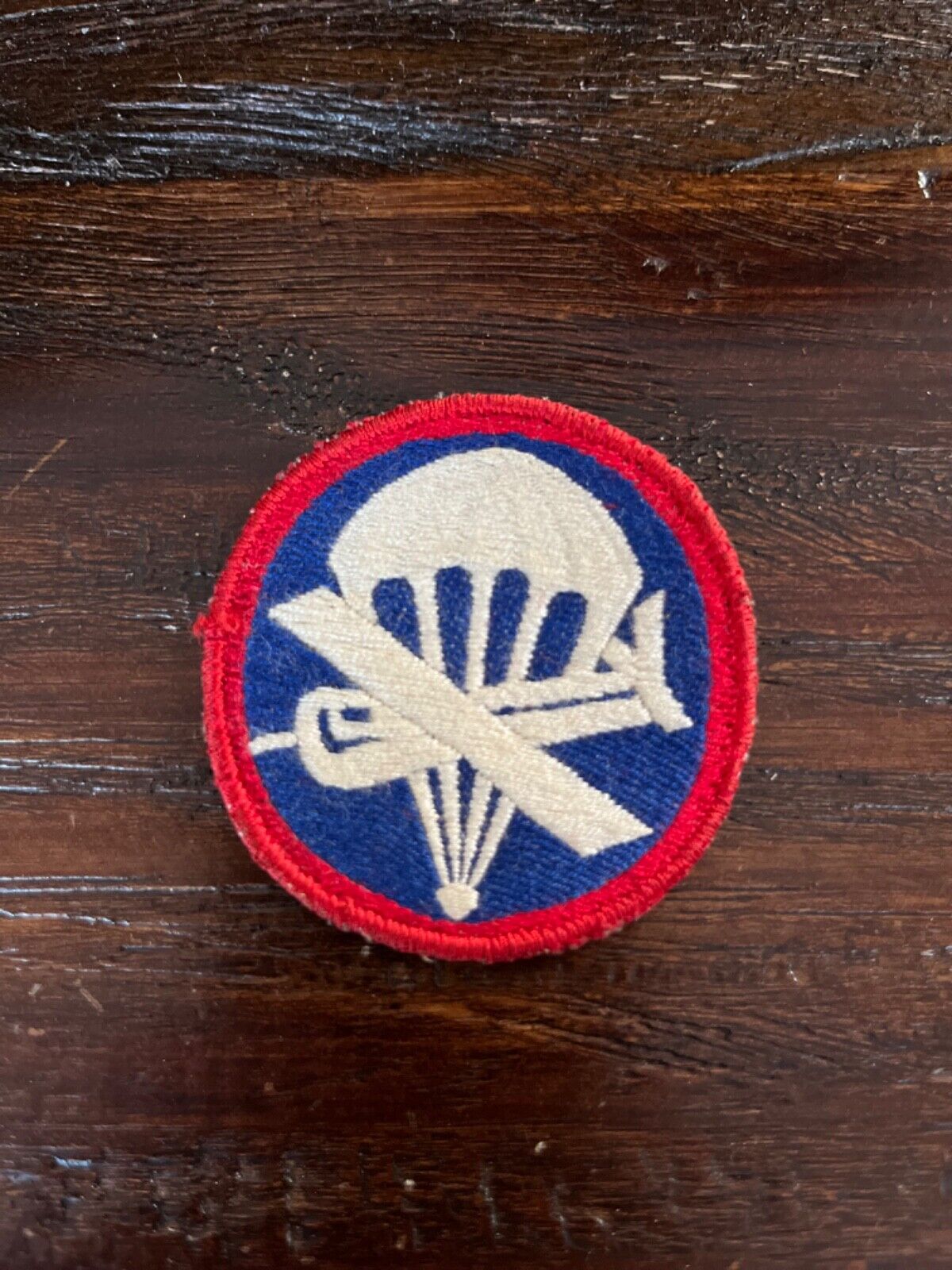 ORIGINAL WWII WW2 US ARMY AIRBORNE PARAGLIDER CAP PATCH THEATRE MADE-ENLISTED