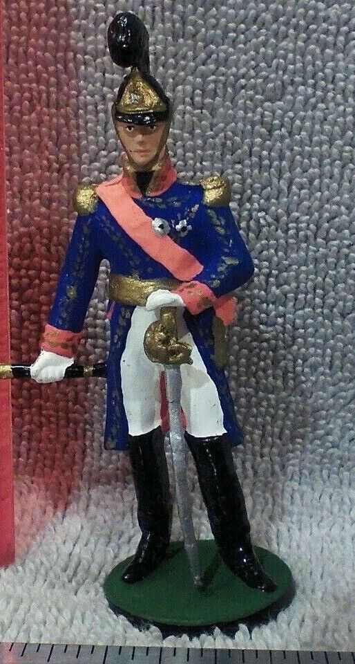 Lead Figure Hand Painted General Hussar Cavalry Officer Napoleon War Battle 54mm