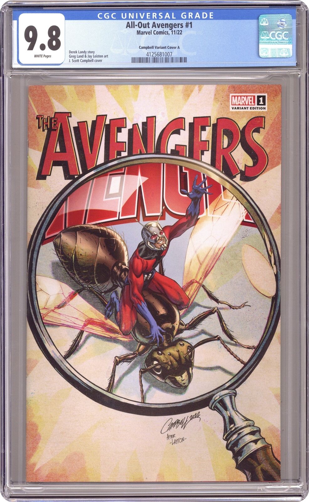 All-Out Avengers 1F Campbell Anniversary Variant CGC 9.8 2022 4125681007