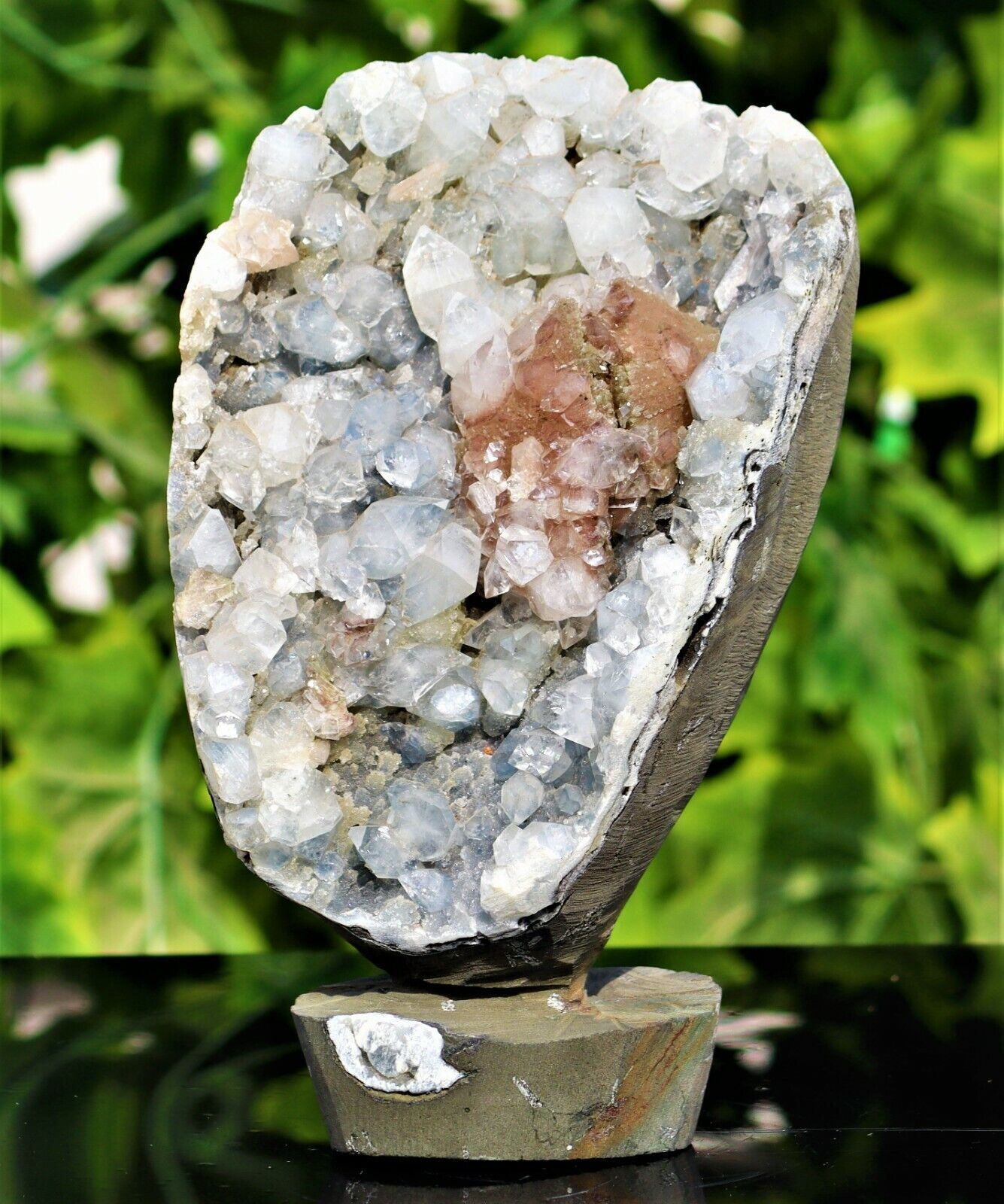 Clear Apophyllite 240MM Crystal Quartz Chakra Healing Stone Geode Statue Cluster