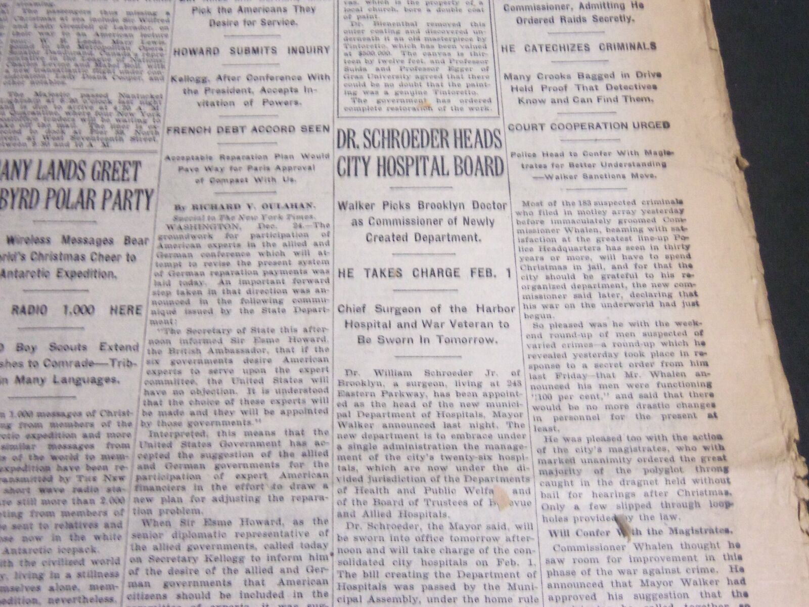 1928 DEC 25 NEW YORK TIMES - DR. SCHROEDER HEADS CITY HOSPITAL BOARD - NT 6821