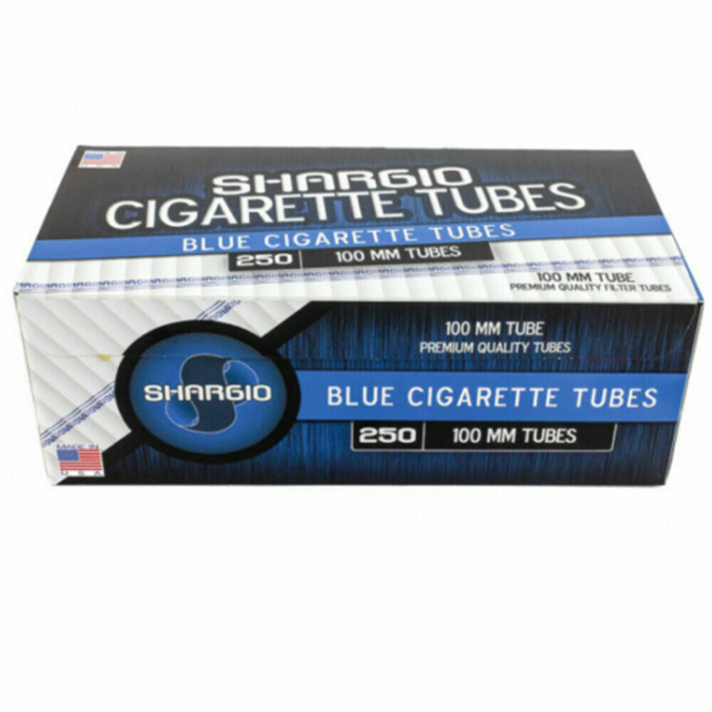 Shargio Blue Light 100s 100mm Cigarette Filtered Tubes - 4 Boxes (1000 Tubes)