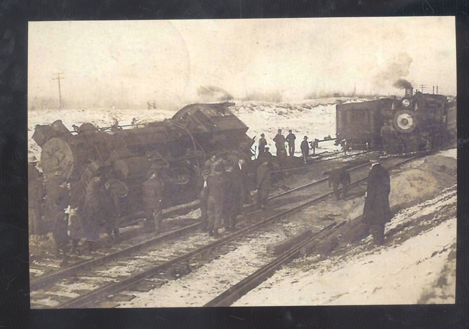 REAL PHOTO PELLSTON MICHIGAN RAILROAD TRAIN WRECK DISASTER 1911 POSTCARD COPY