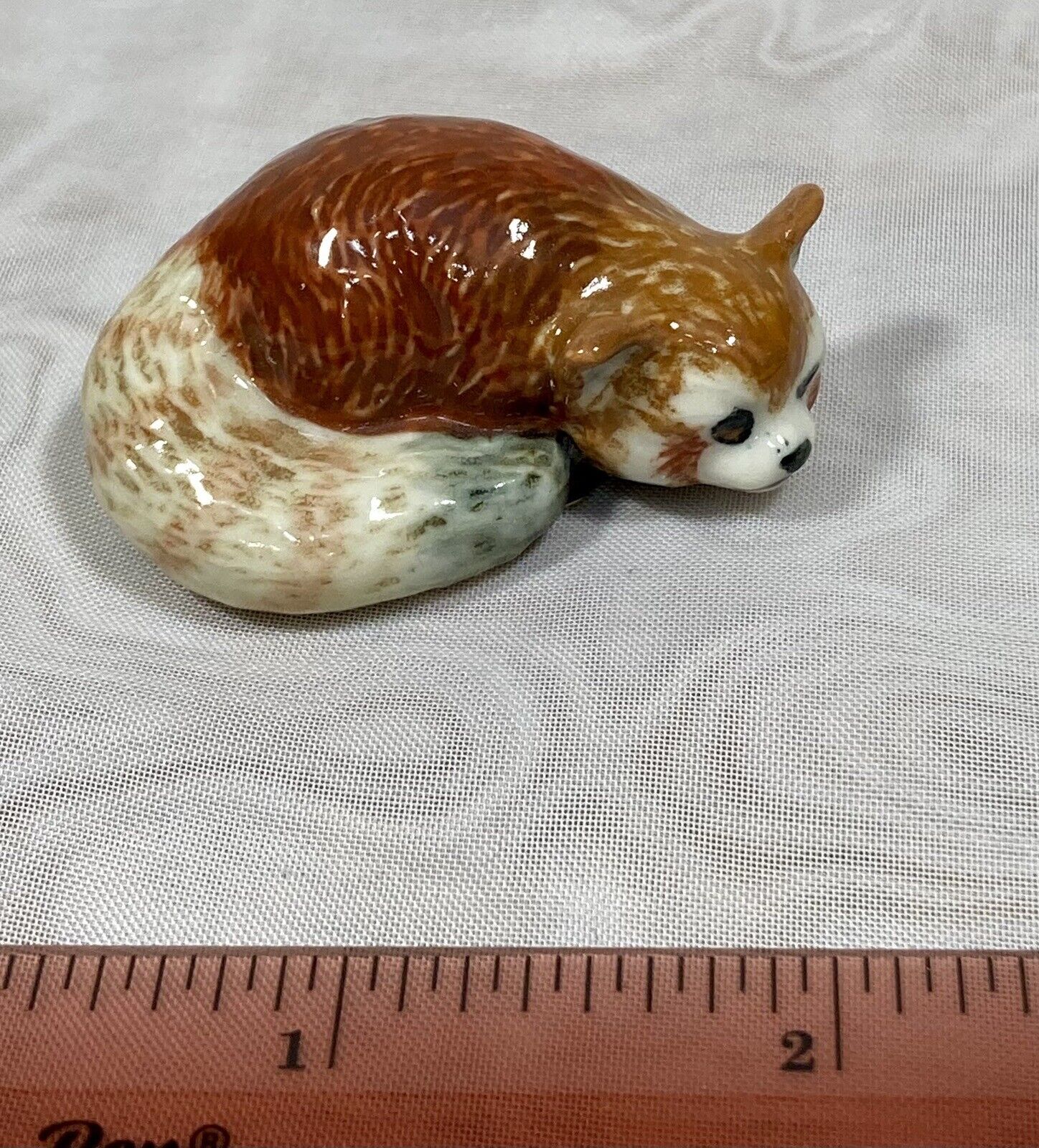 Adorable tiny Red Panda Ceramic Figurine 