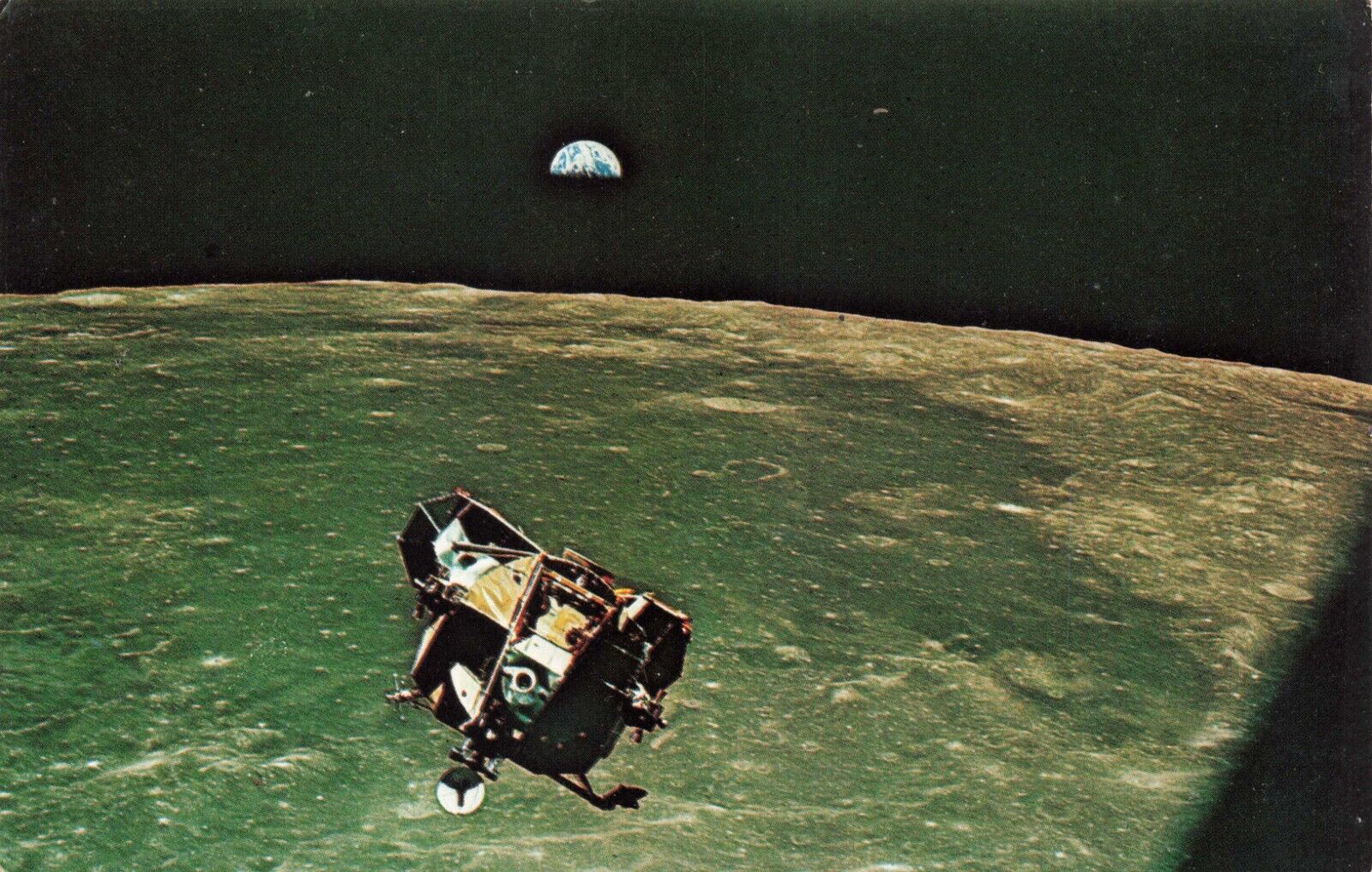 Postcard NASA Apollo 11 Command Capsule Moon Earth Astronauts Neil Armstrong