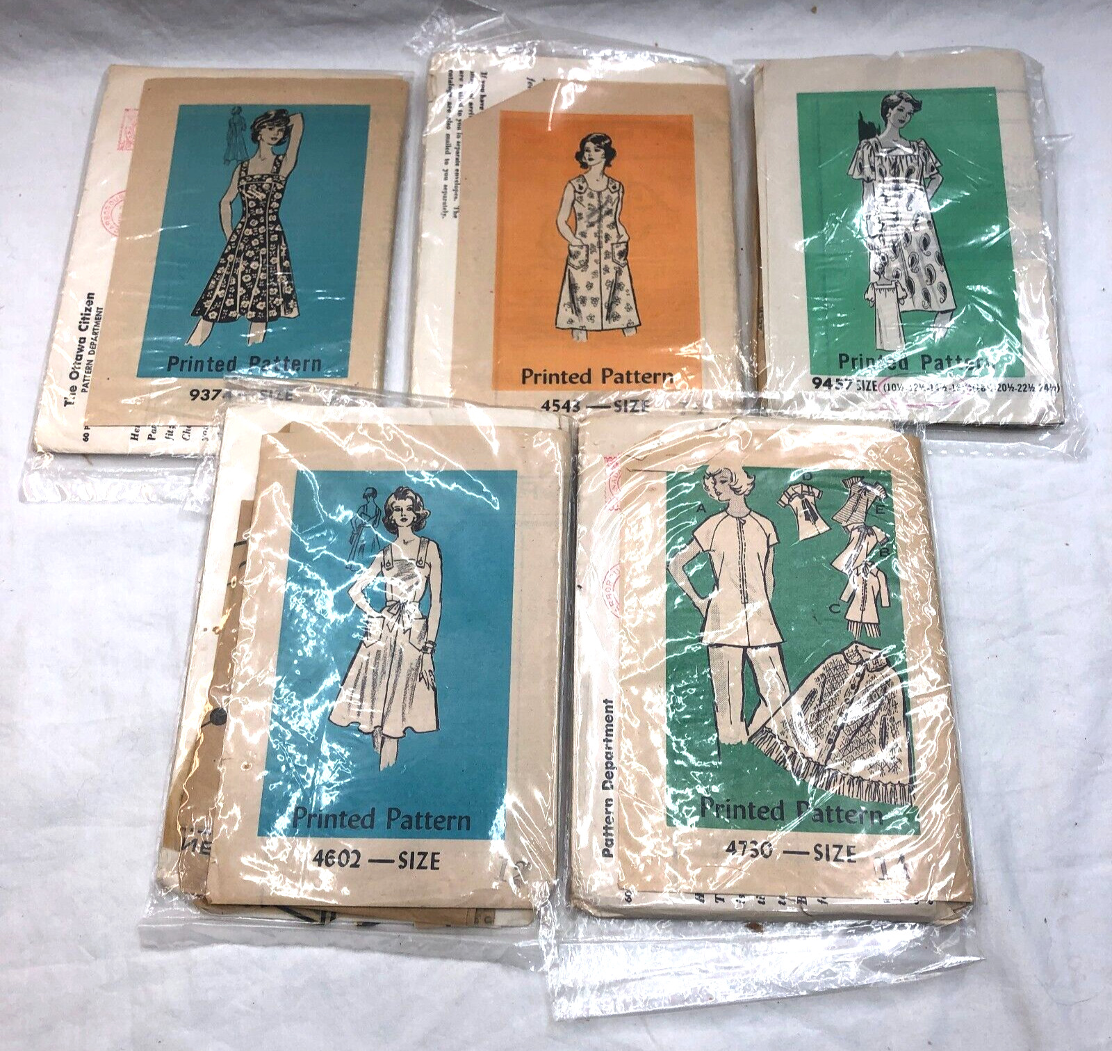(Lot of 5) Vintage Sewing Mail Order Printed Pattern Marian Martin Uncut 20s 30s