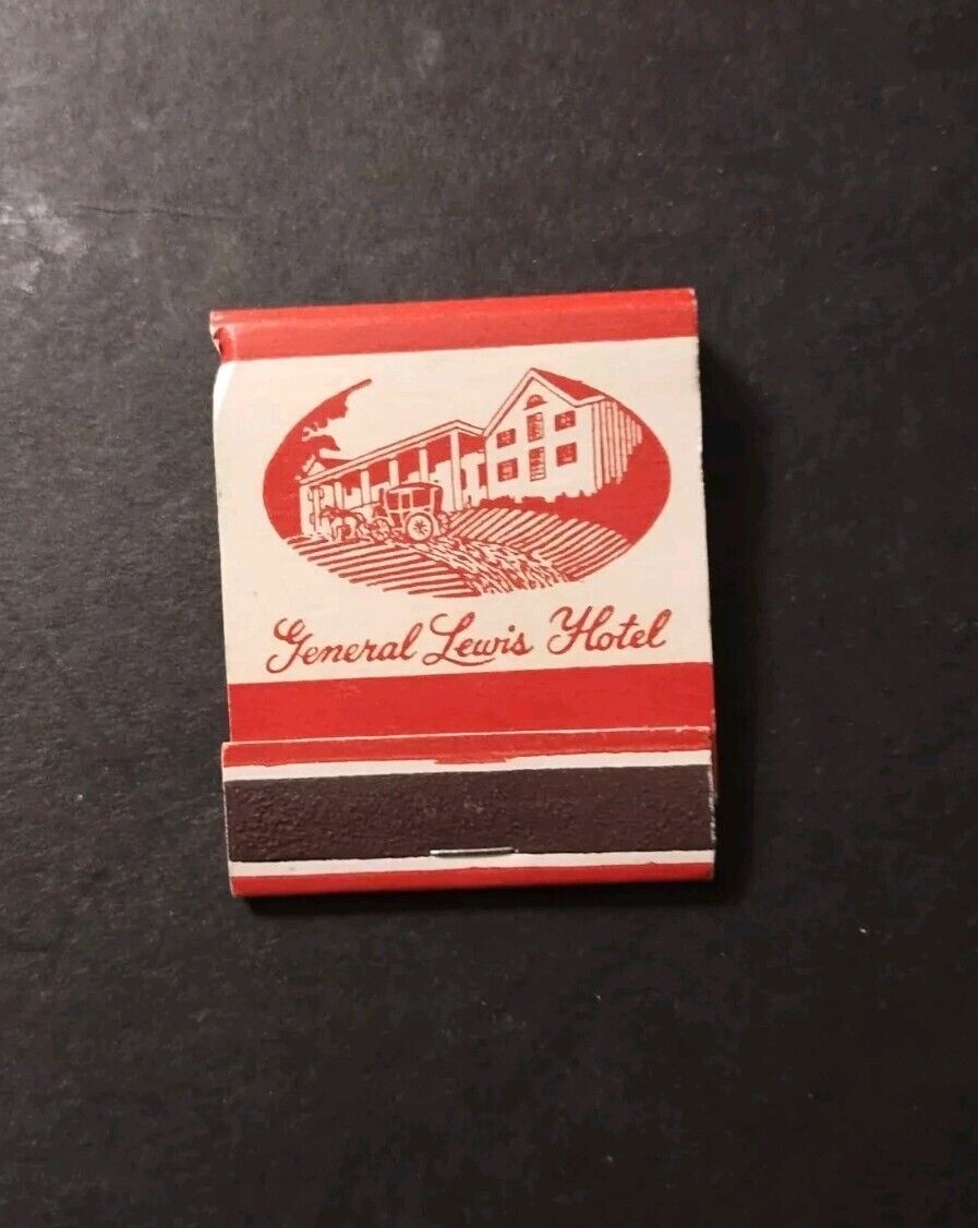 General Lewis Hotel, Lewisburg West Virginia 1950s Matchbook-Full