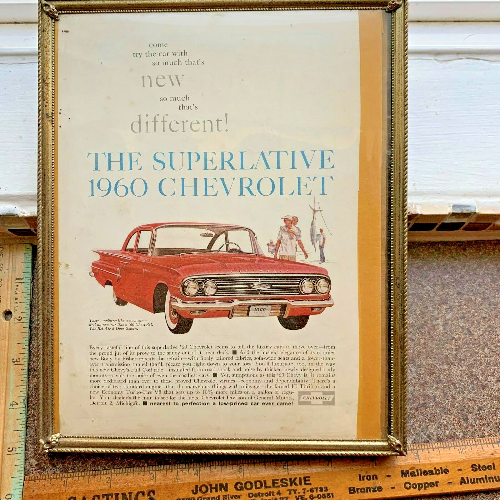 chevrolet THE SUPERLATIVE 1960 CHEROLET NEW DIFFERENT VINTAGE FRAMED 