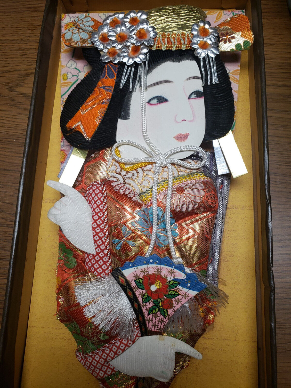 Vintage Japanese Geisha Hagoita Paddle Board Art