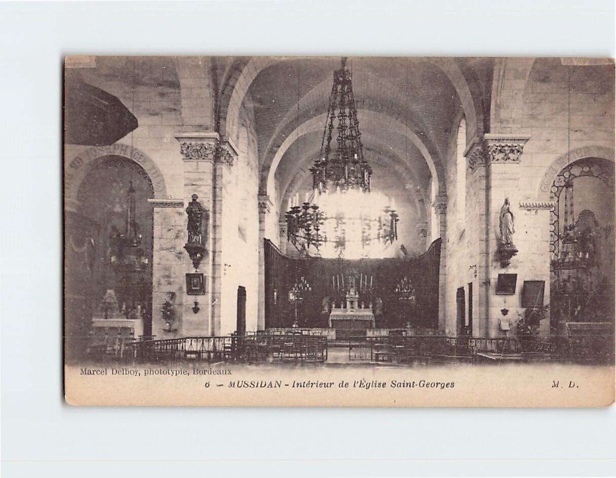 Postcard Intérieur de l Eglise Saint Georges Mussidan France