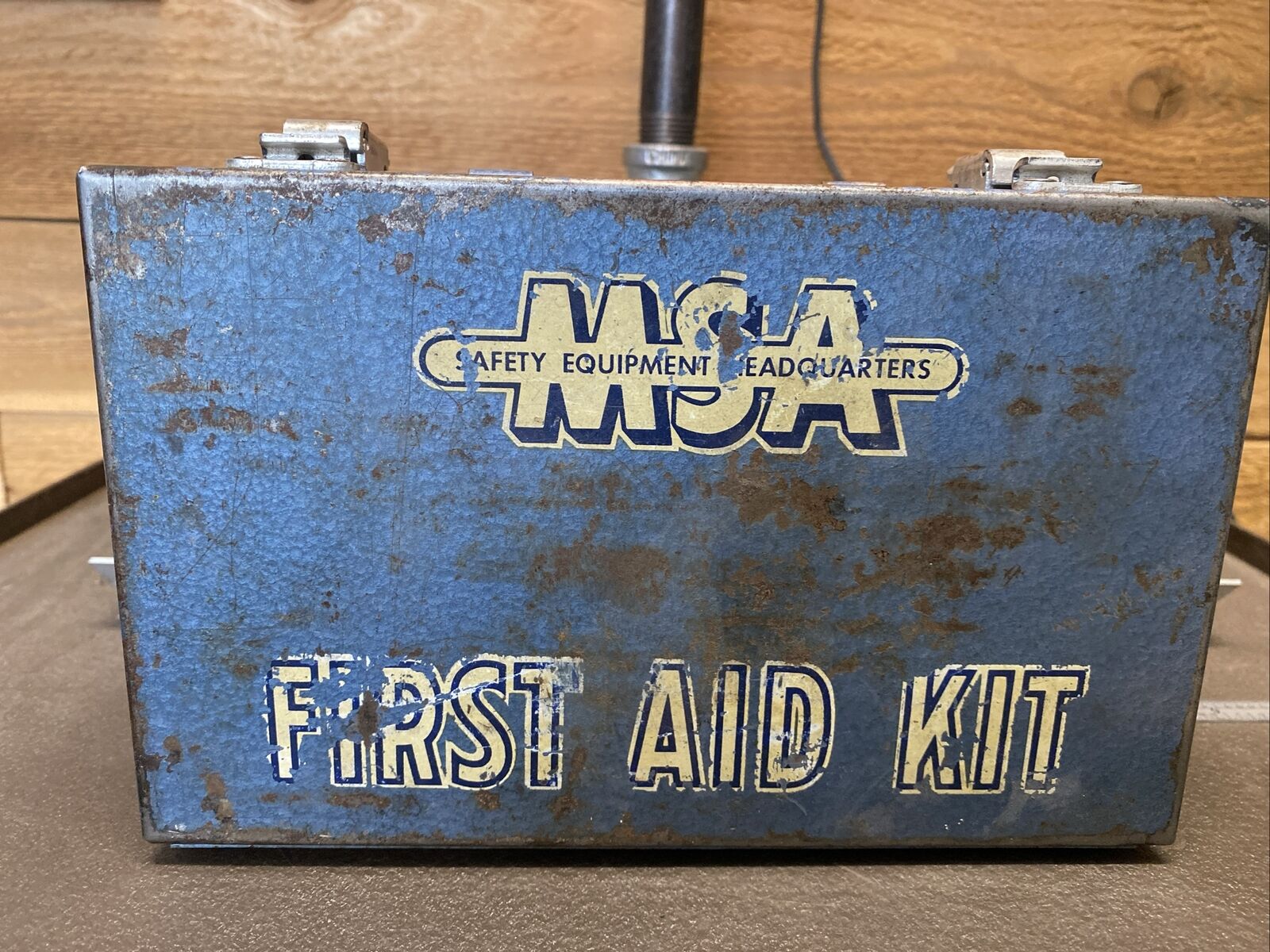 Vintage MSA 10 Unit First Aid Kit Metal Box Mine Safety Appliances Co. USA