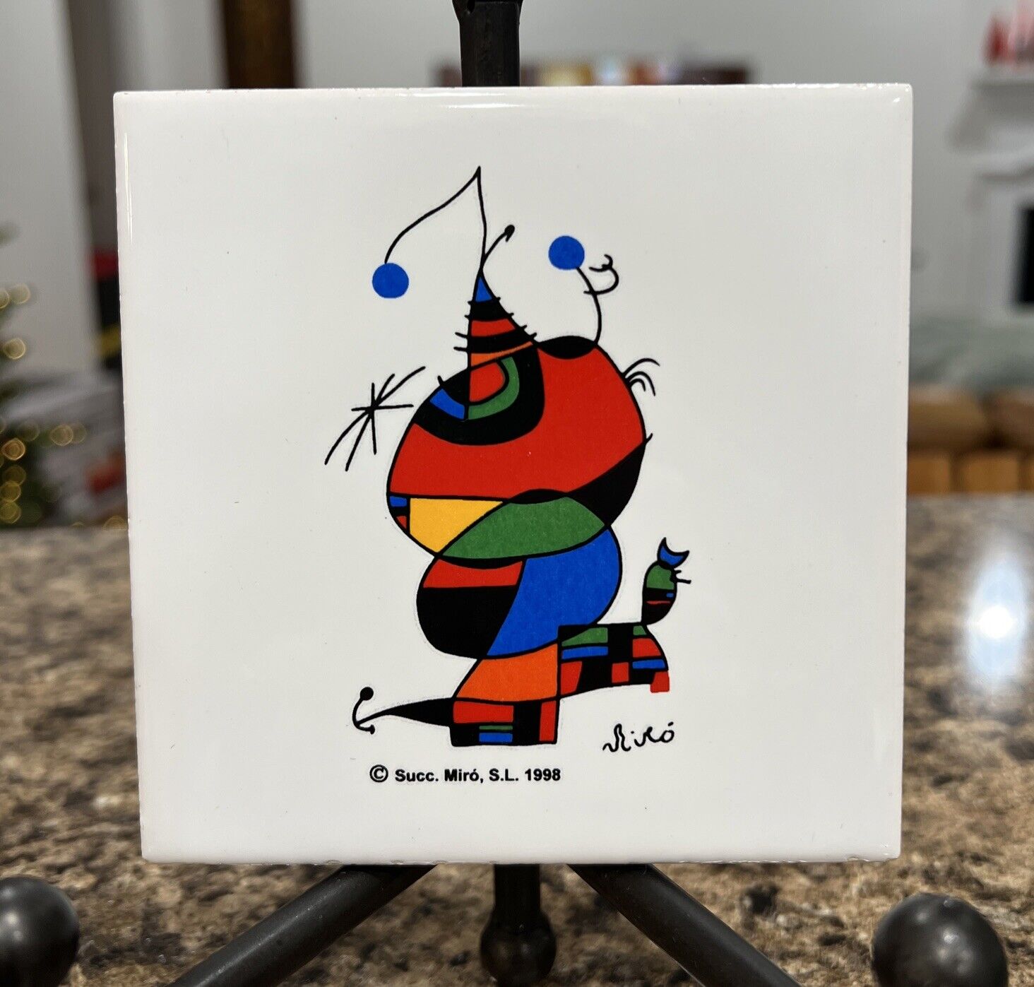 Joan Miro 4.25” X 4.25” Surrealism Tile