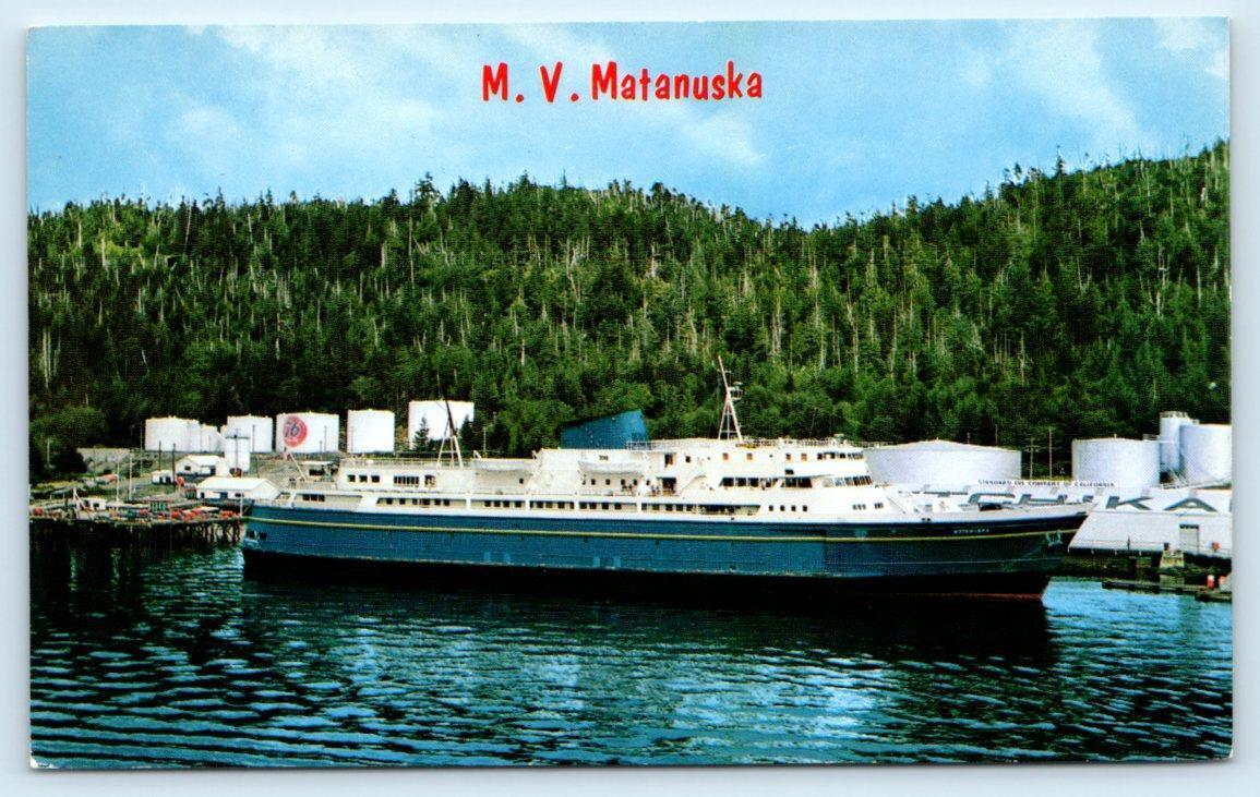 SKAGWAY, AK Alaska ~ Car Ferry M. V. MANANUSKA to Prince Rupert c1960s Postcard