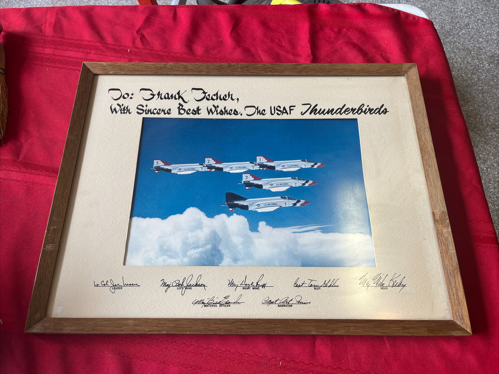 USAF Thunderbirds Print Photo With Signatures Framed Retirement Gift 