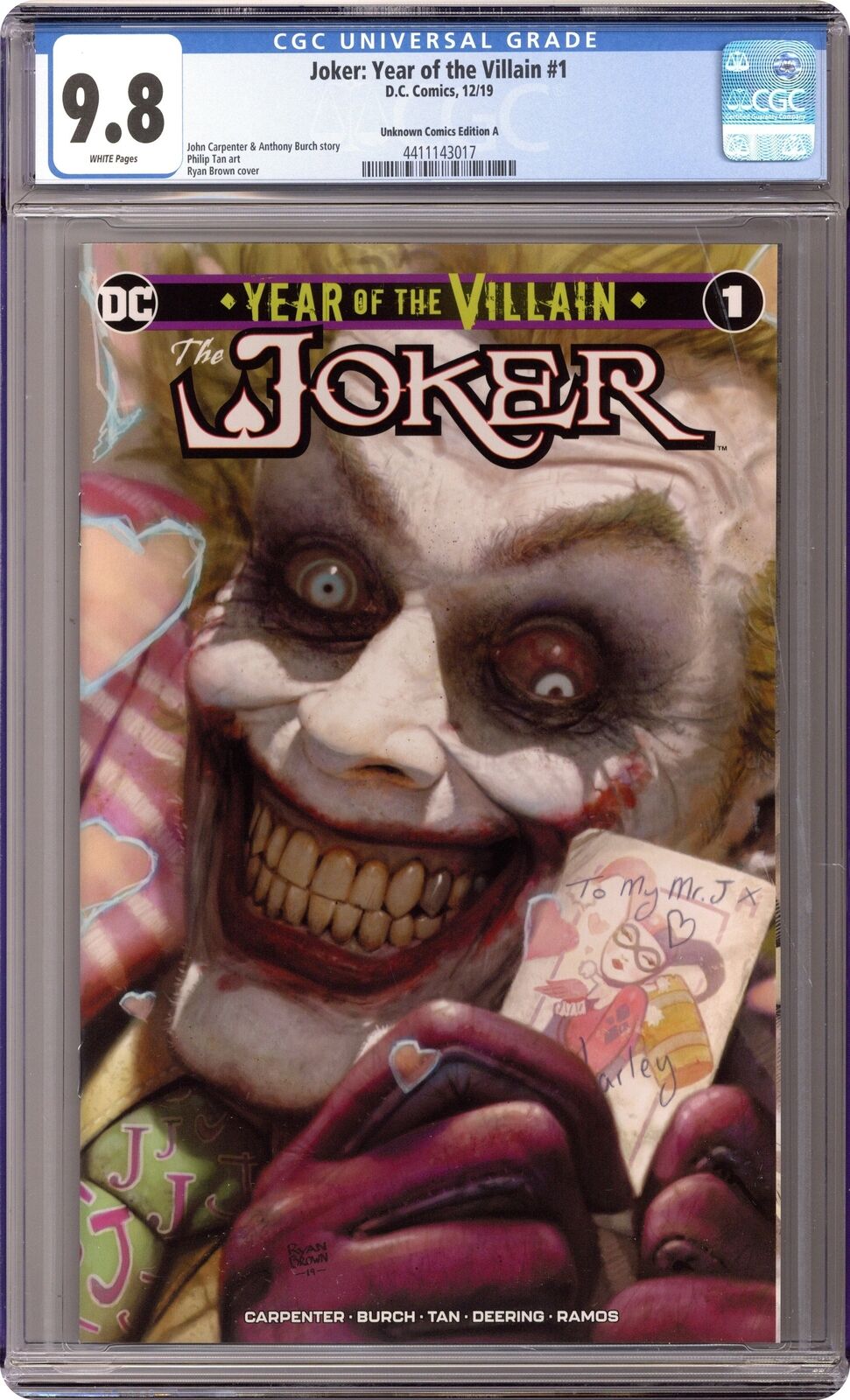 Joker Year of the Villain 1UNKNOWN.A CGC 9.8 2019 4411143017