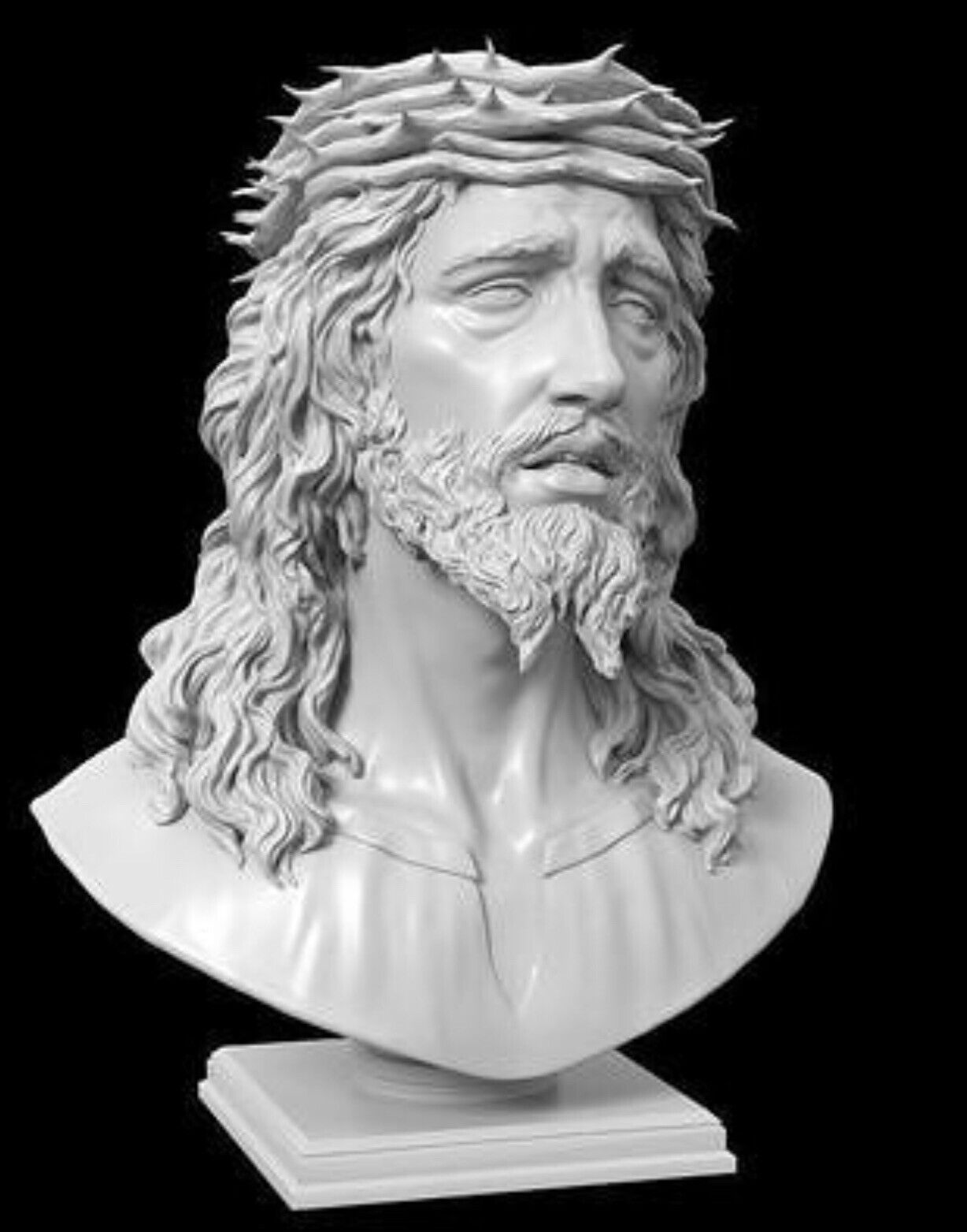 “2x”SUPER MASSIVE  2 Foot🦶 Tall Bust Of Jesus Christ With Thorne Crown