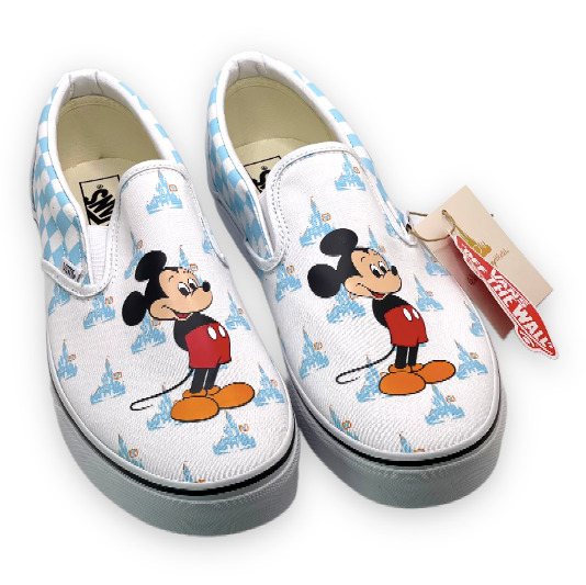 New 2022 Disney World Vans 50th Anniversary Classic Slip On Mickey Mouse size 8