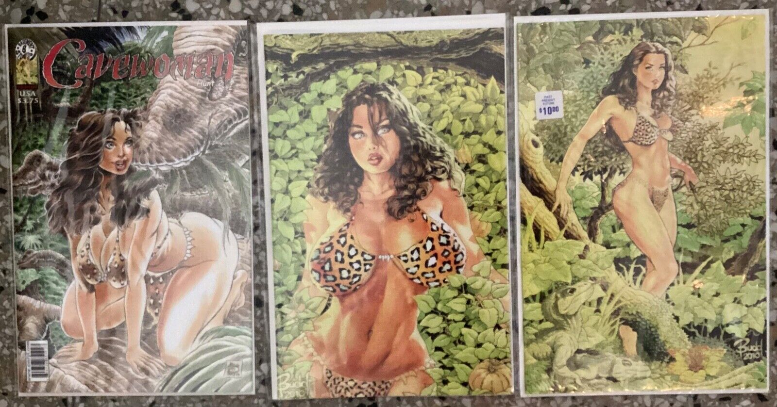 Cavewoman Hunt Lot of 3 Covers Budd Root Variant/Special