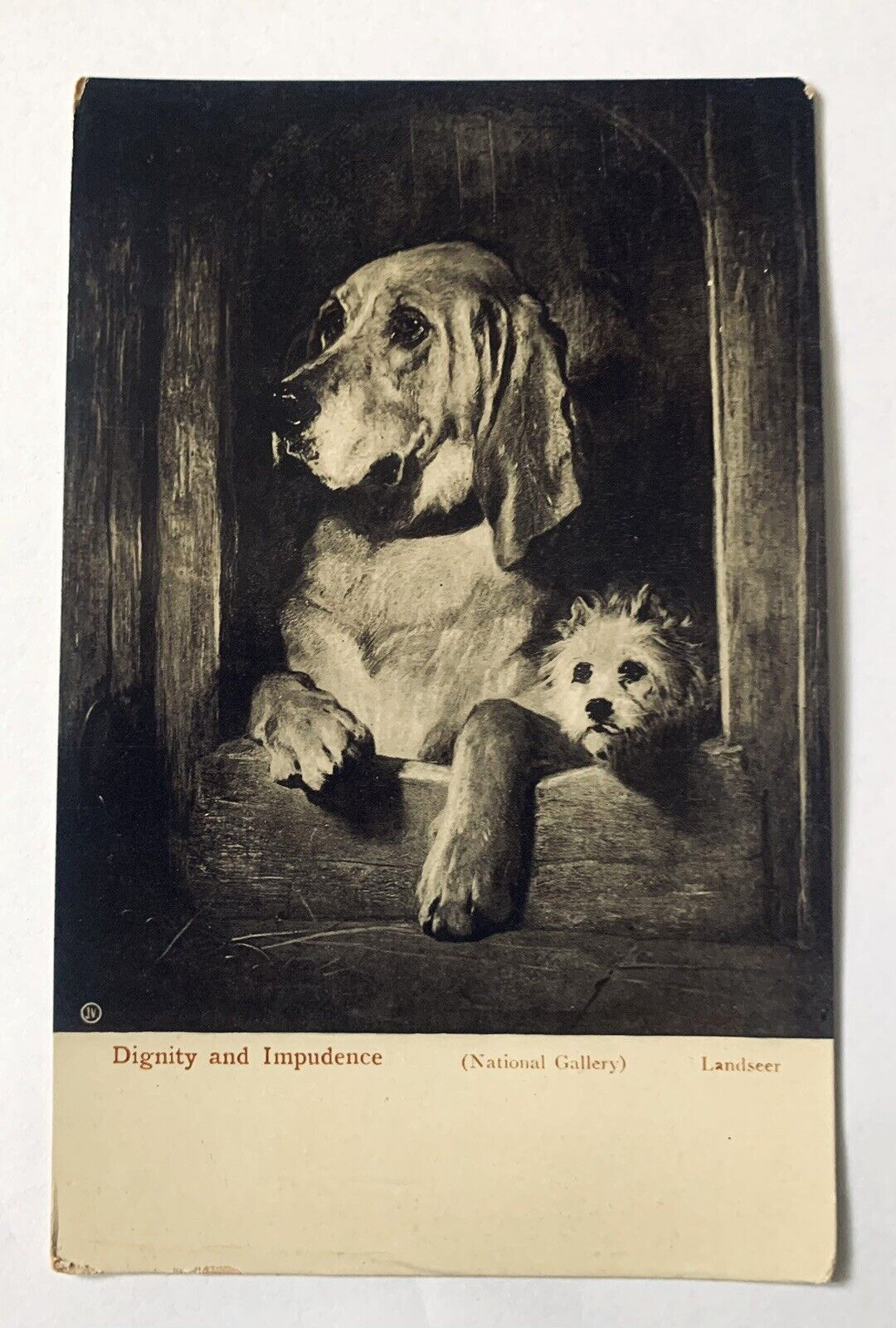 Dignity and Impudence National Gallery Landseer Vintage Postcard