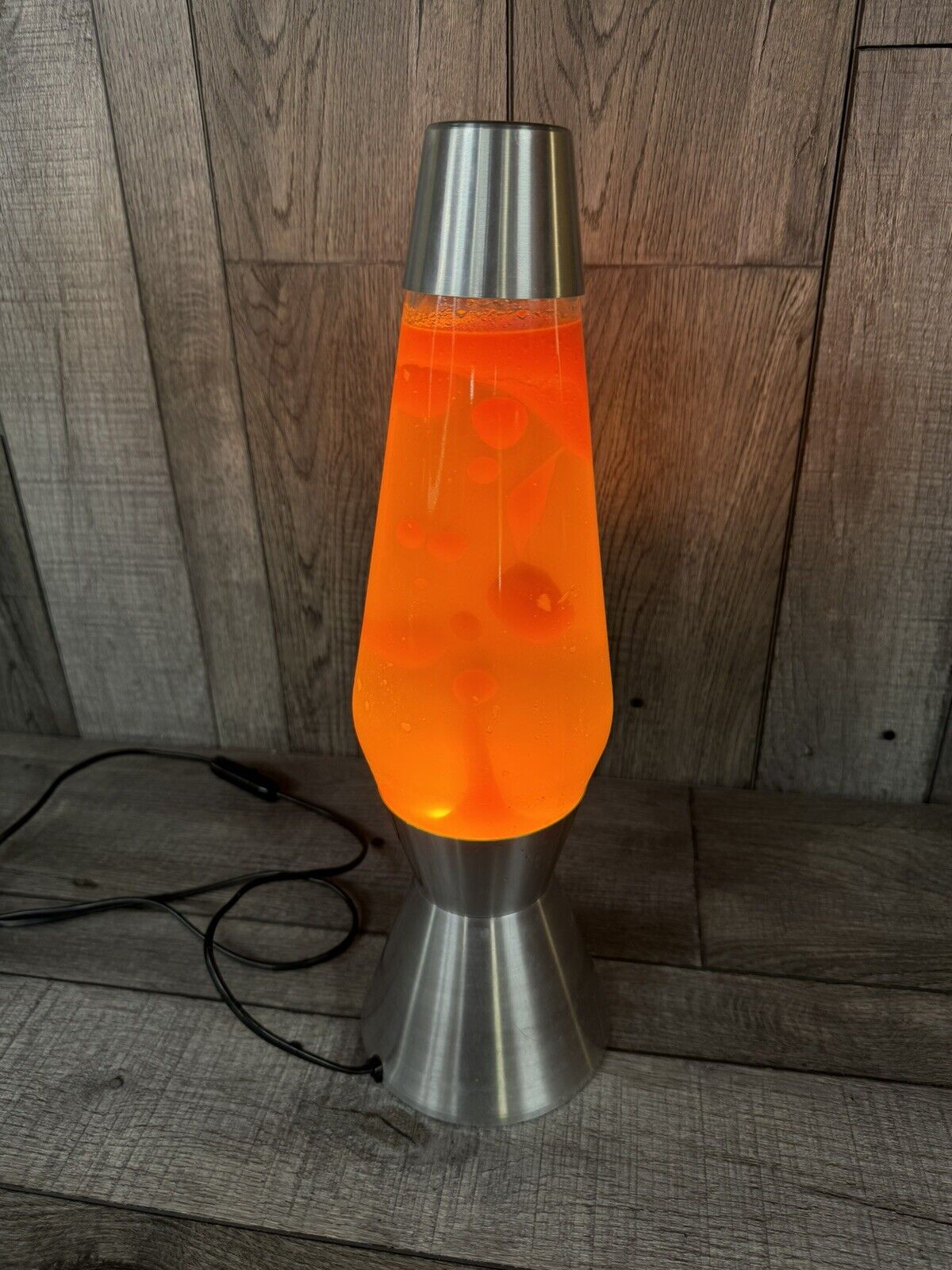 Vintage Retro Lava Lamp. Orange Lava/Silver Base 1980s/1990s