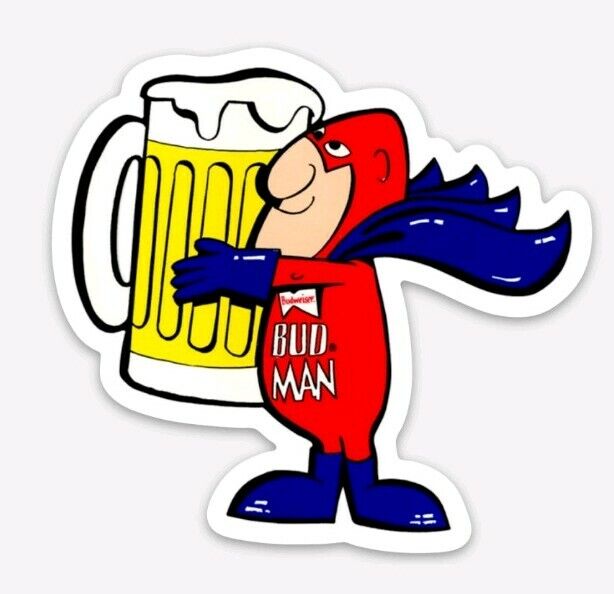 MAGNET Budweiser Budman Die Cut Vinyl Magnet Bud Light Beer Bud Man
