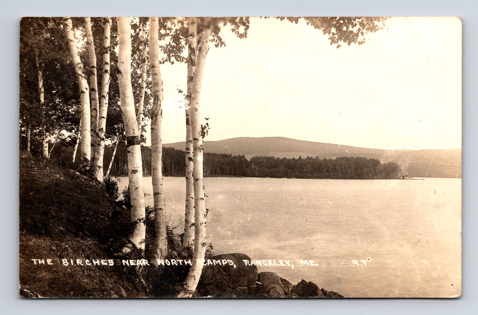 RPPC Scenic View of The Birches Near North Camps Rangeley ME Postcard