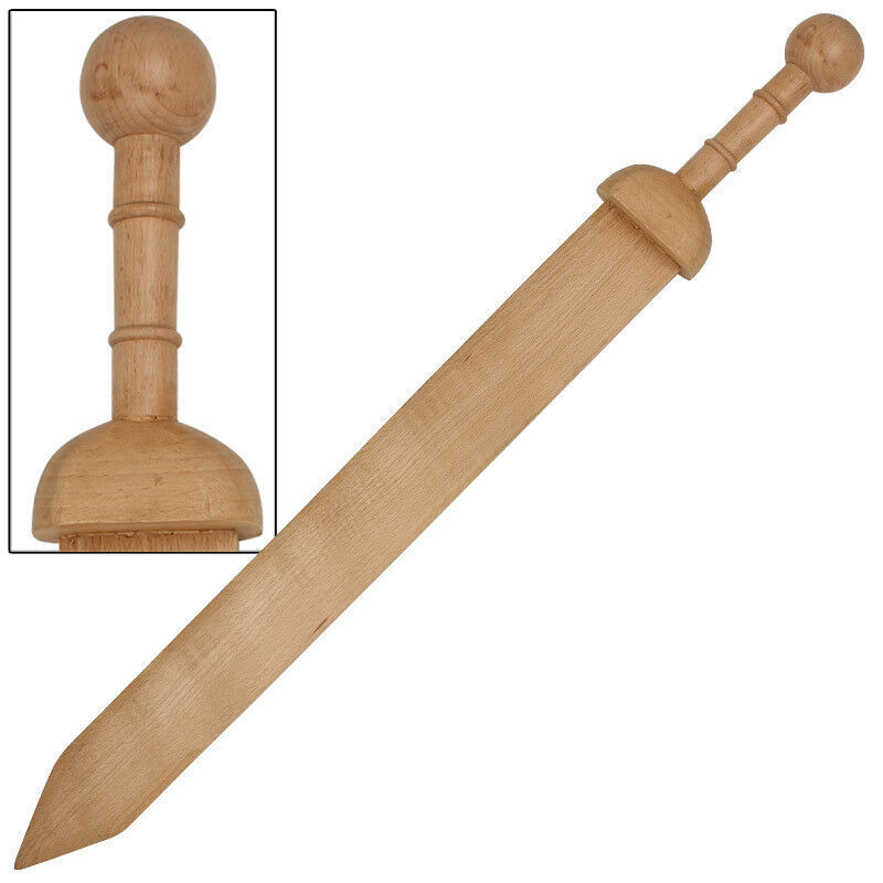 Round Pommel Gladius Roman Gladiator Medieval Practice Wooden Training Sword
