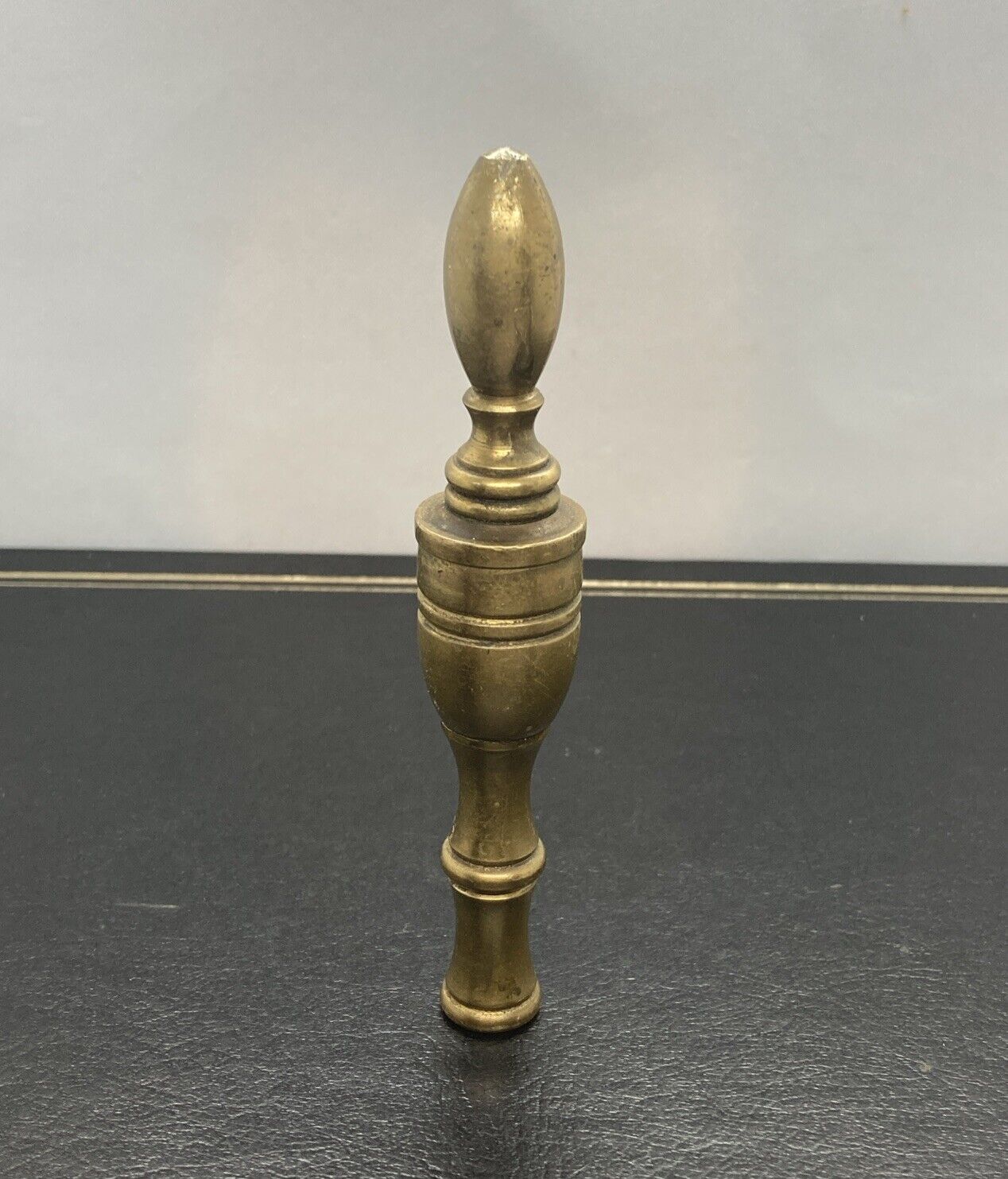 Large Vintage Brass Tone Finial 5.25” Tall Old  Brass
