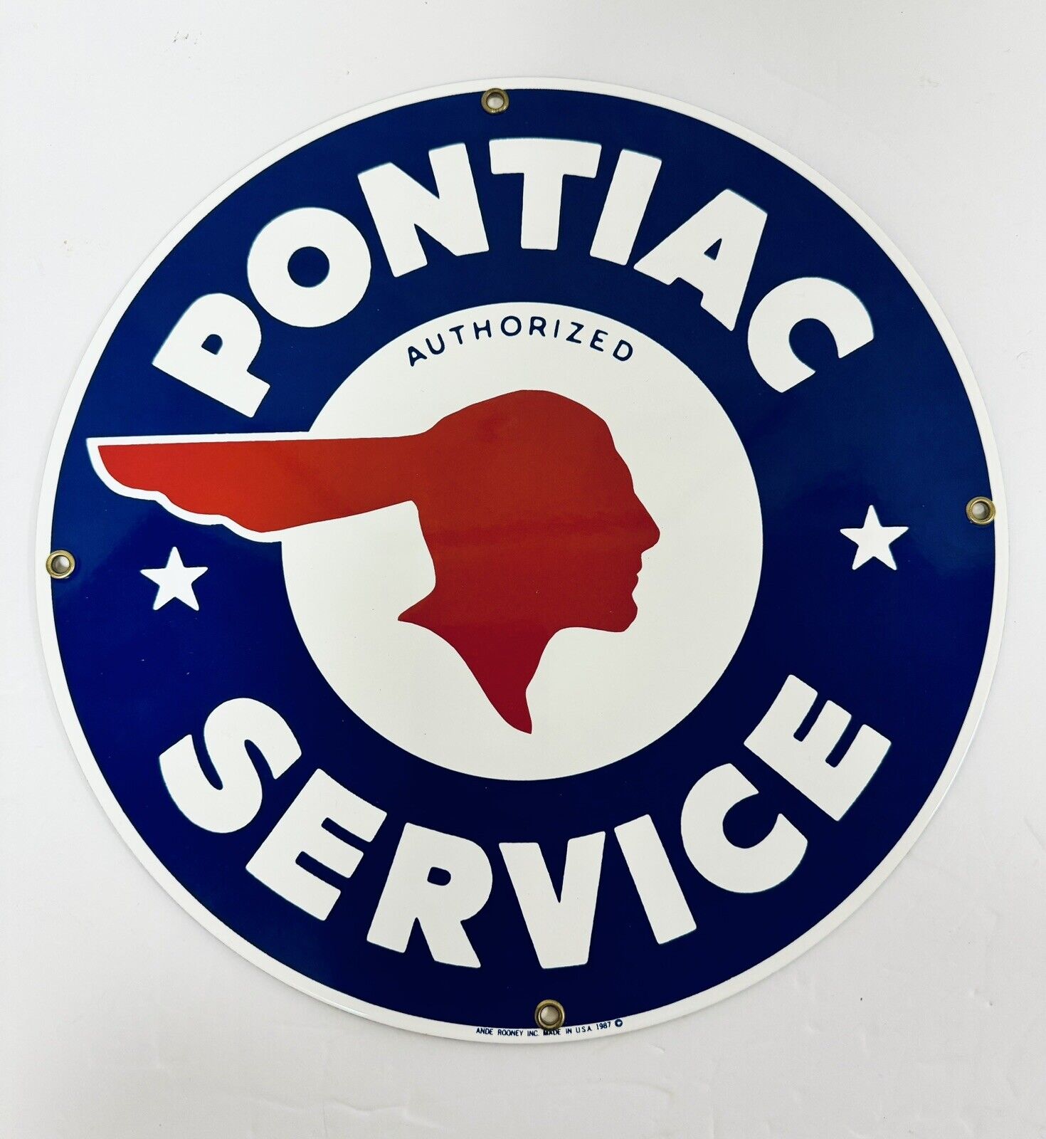 Pontiac Car Service 11”Metal Sign Garage Vintage Style Wall Decor 1987