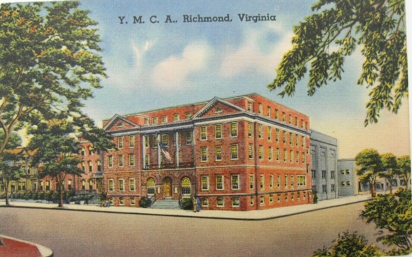 Vintage Y.M.C.A Richmond VA Corner Franklin Foushee Street Postcard (A133)