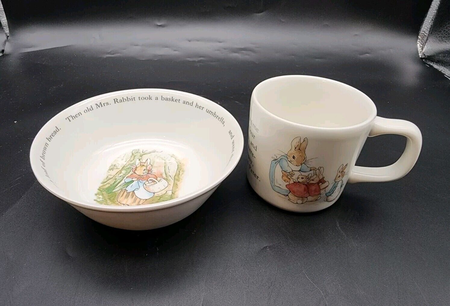 Wedgwood Peter Rabbit Bowl And Mug  Frederick Warne Co. England 1993