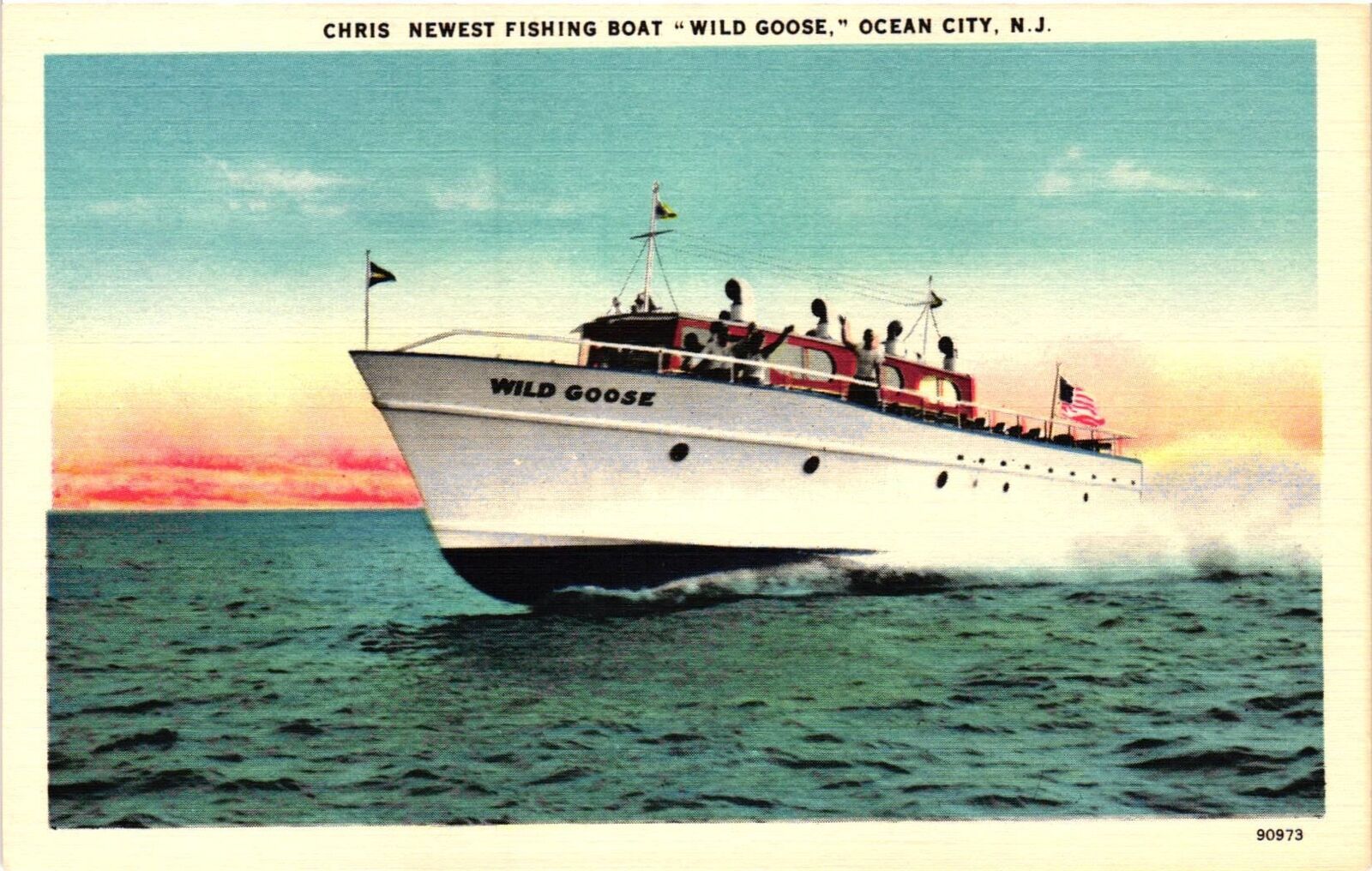 Vintage Postcard- WILD GOOSE FISHING BOAT, OCEAN CITY, N.J.