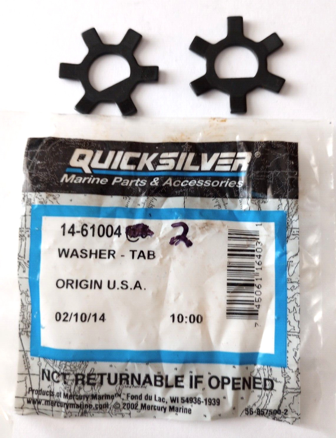 Mercury Quicksilver Tab Washer NOS 14-61004 Qty. 2 (L-8484)