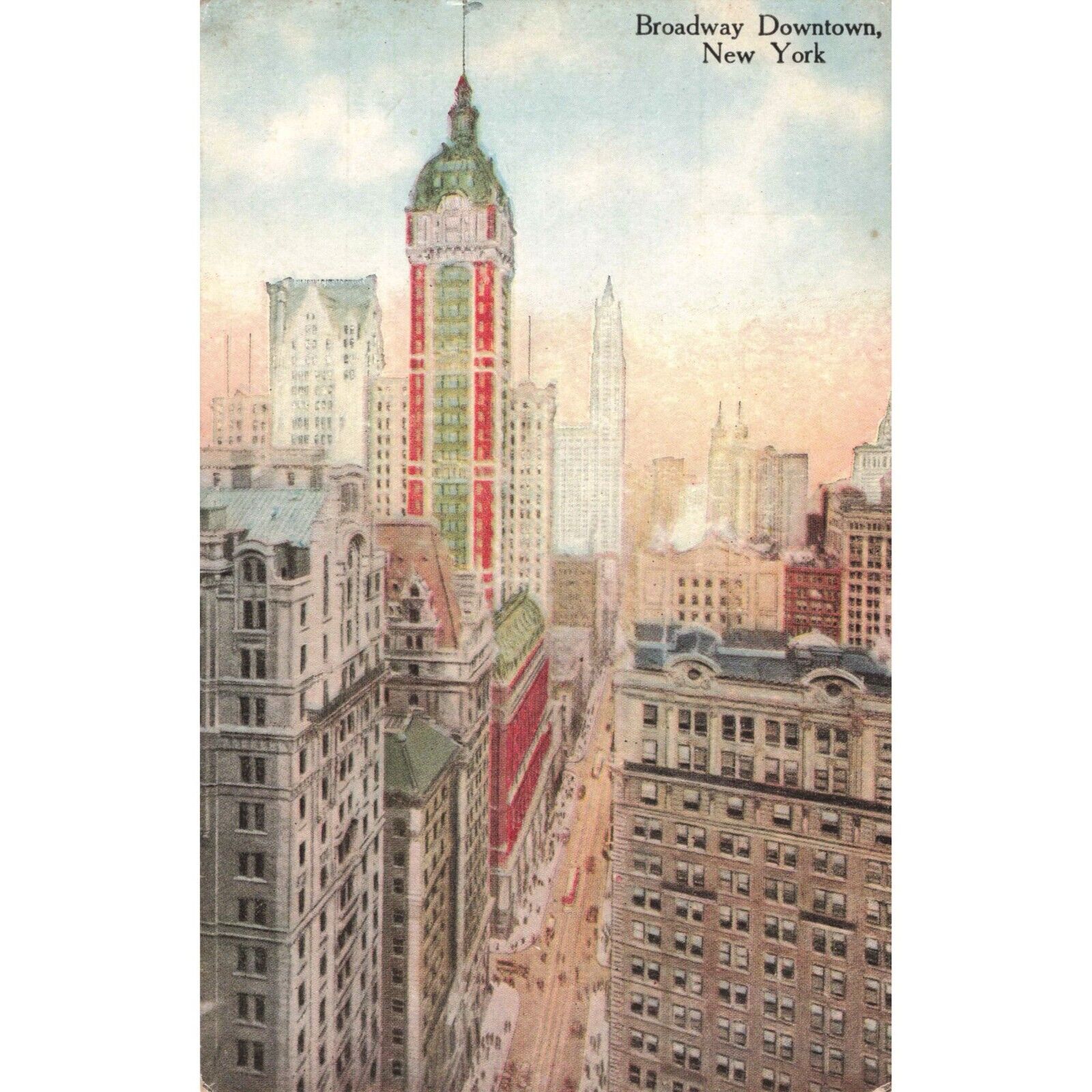 c.1909 U.S. Realty & American Exchange Singer Buildings Postcard / 2R4-673