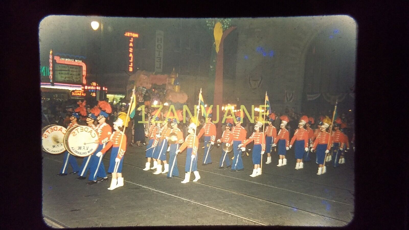 BF03 ORIGINAL KODACHROME 35MM SLIDE VFW CADETS MARCHING IN PARADE ON STREET