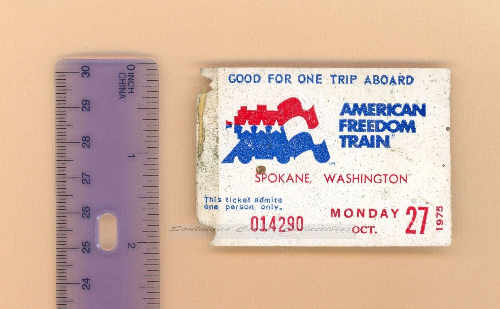 Nice Rare Vintage American Freedom Train Ticket Stub October 1975 Great Shape