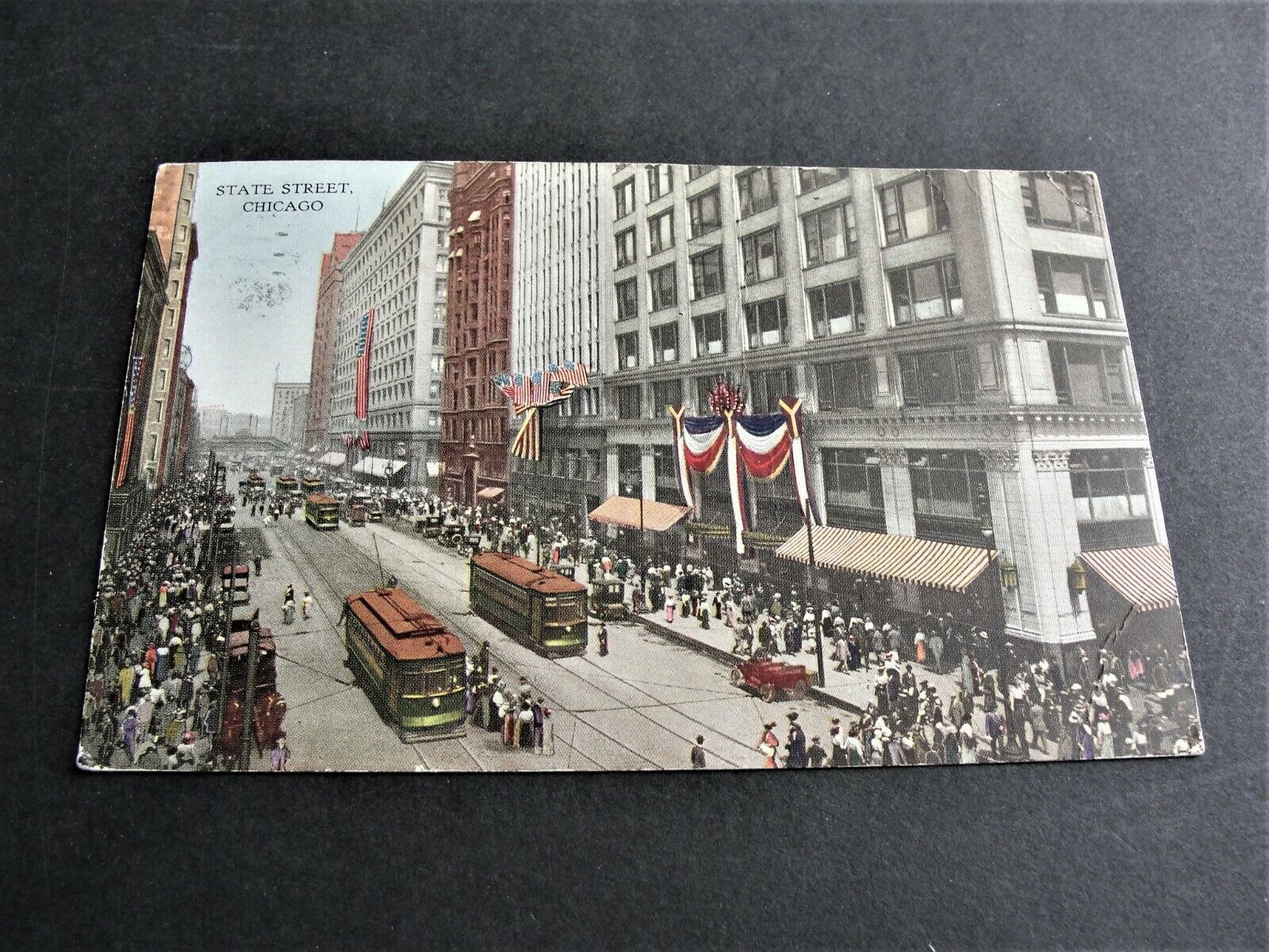 1919 State Street, Chicago -George Washington 2 Cent Rose Stamp- Postcard. RARE.