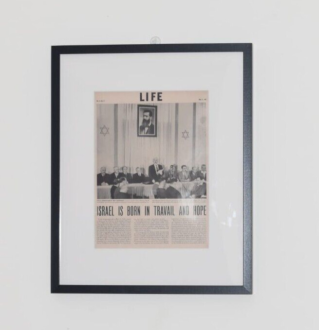 Framed Original LIFE Magazine Page | Declaration of Israel by Ben Gurion in 1948