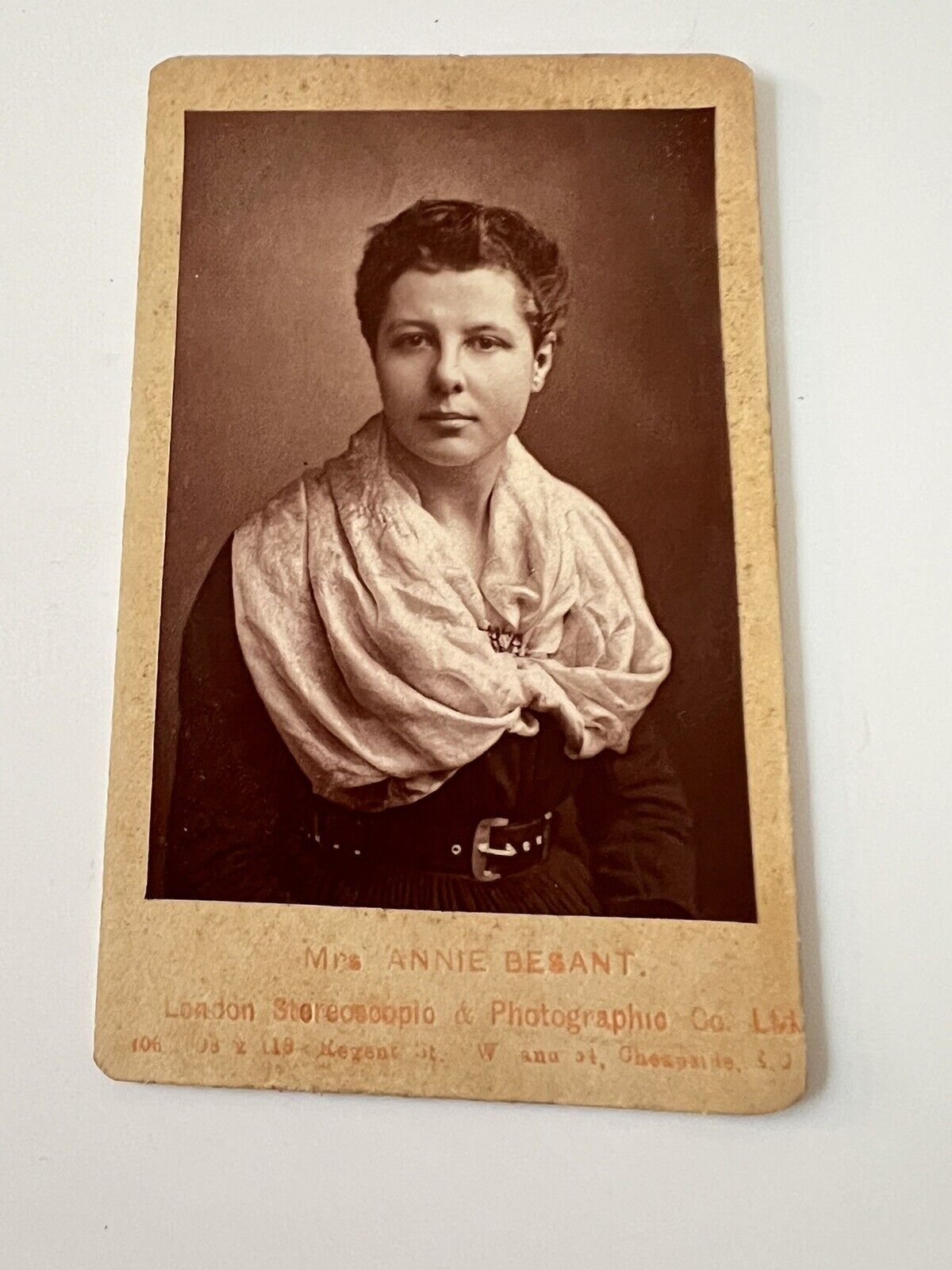 Extremely Rare Antique, 1870’s Carte De Visite CDV of Annie Besant